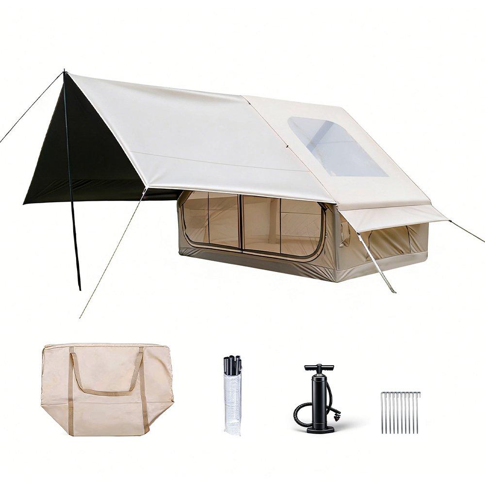 Beige - Breeins - Outdoor Inflatable Camping Tent with Awning and Ha - 3