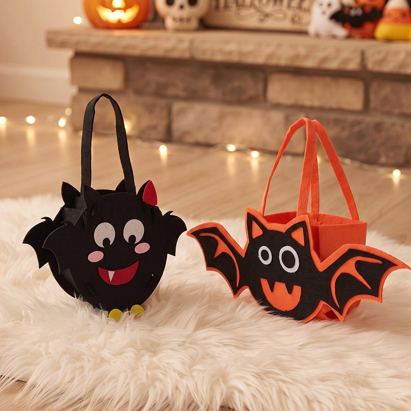 Black - LIFE IDEAS - 2 Pack Halloween Felt Trick or Treat Bags - 1