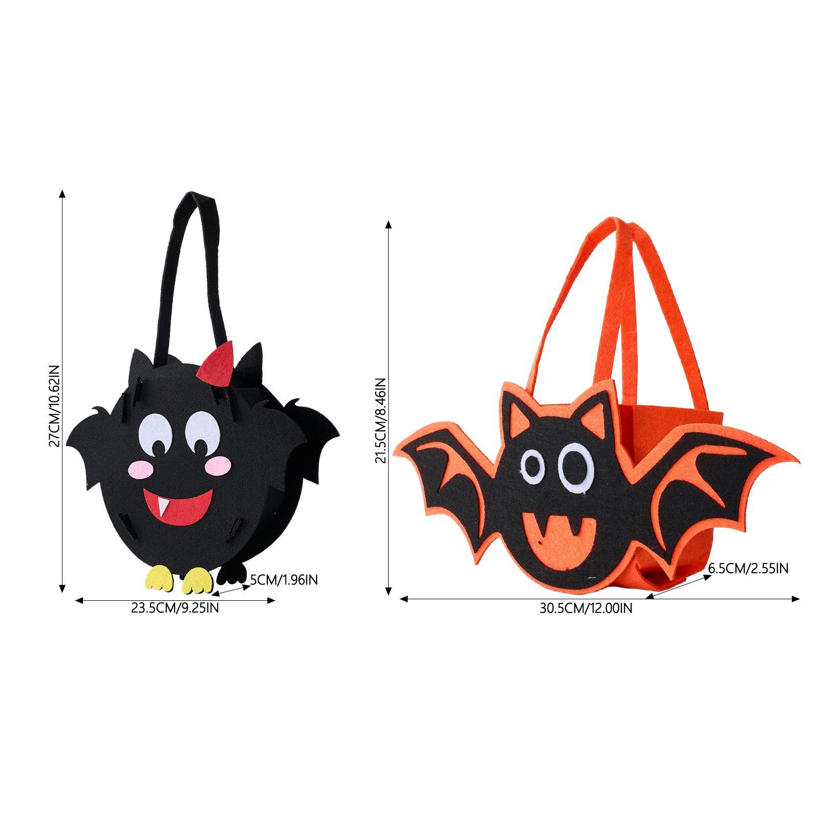 Black - LIFE IDEAS - 2 Pack Halloween Felt Trick or Treat Bags - 2