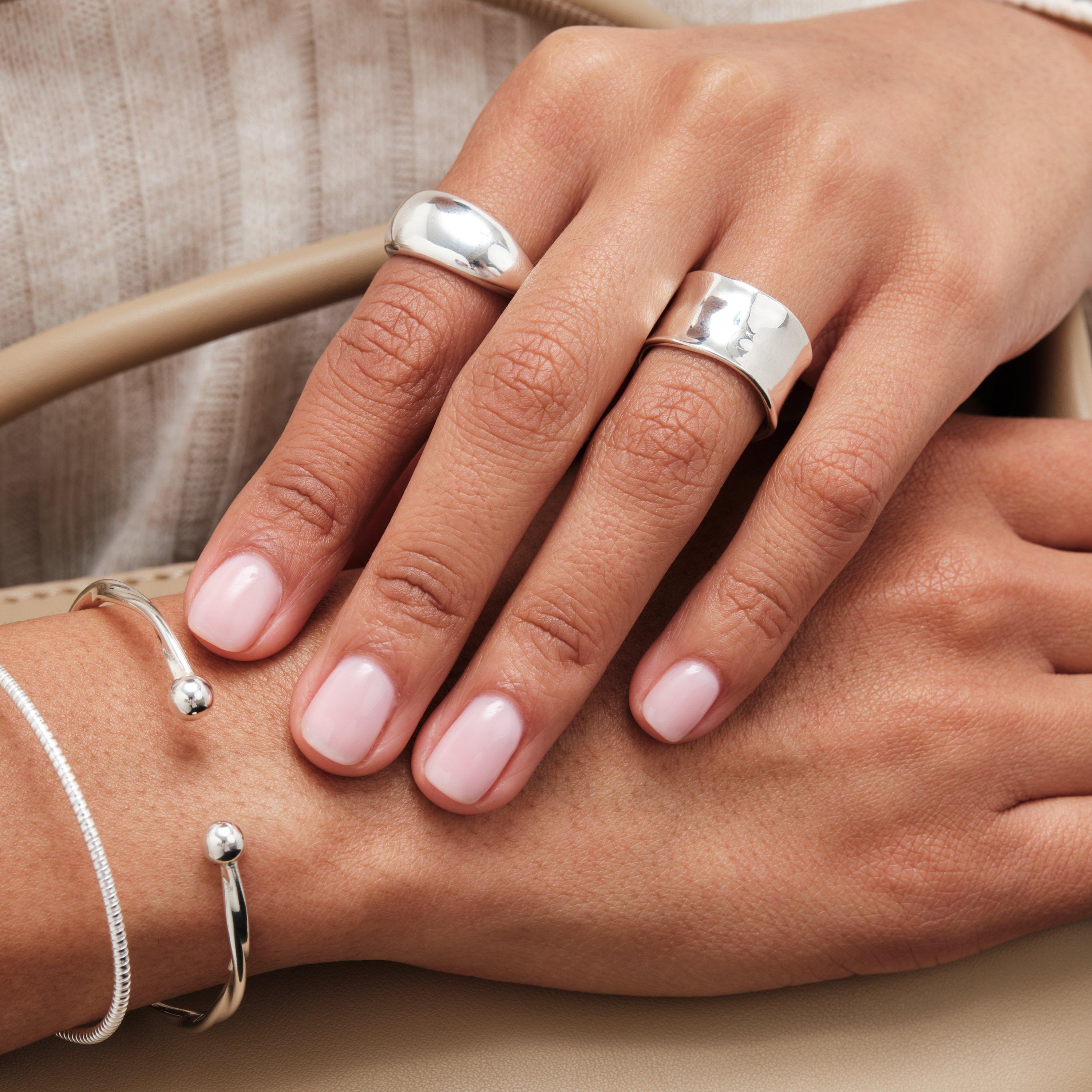 Silver - Simply Silver - Sterling Silver 925 Chunky Polished Ring - 3