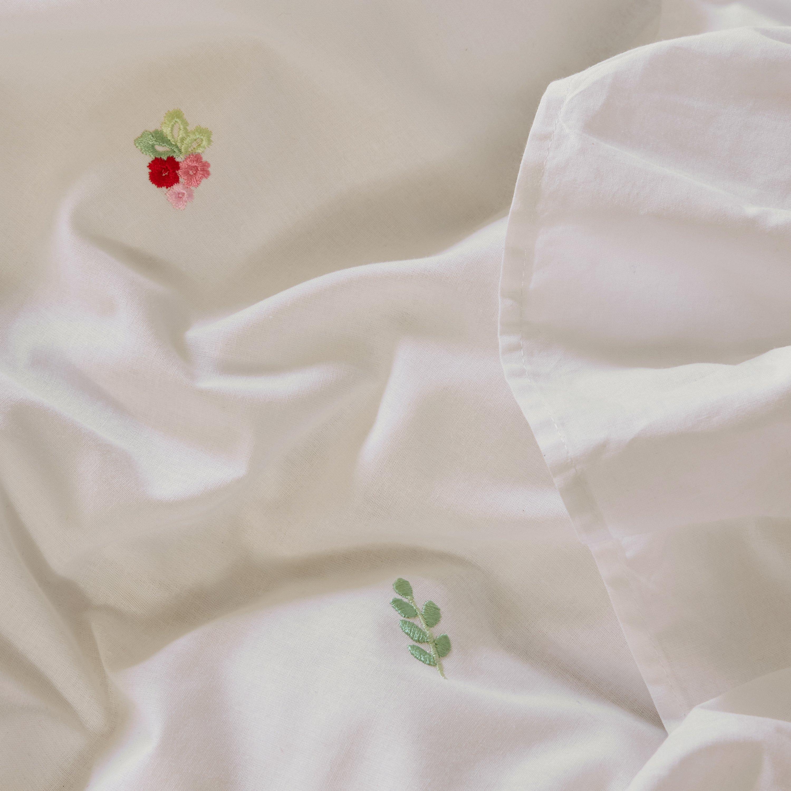 White - Cath Kidston - Tiny Floral Embroidered Frill Duvet Cover Set - 5