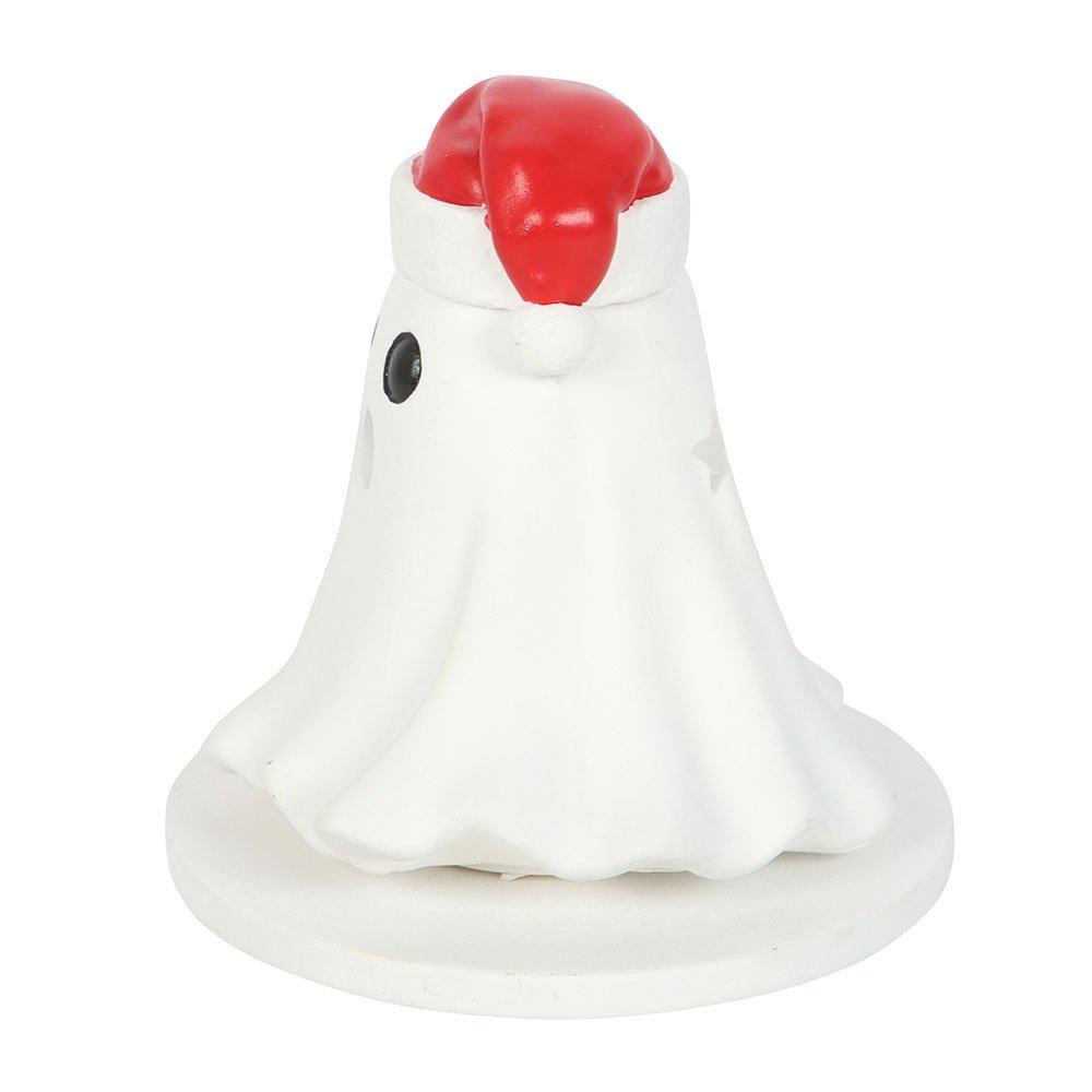 White - Something Different - Ghost with Santa Hat Incense Cone Holder - 4