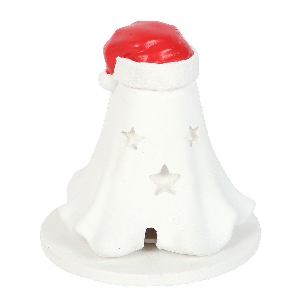 White - Something Different - Ghost with Santa Hat Incense Cone Holder - 5
