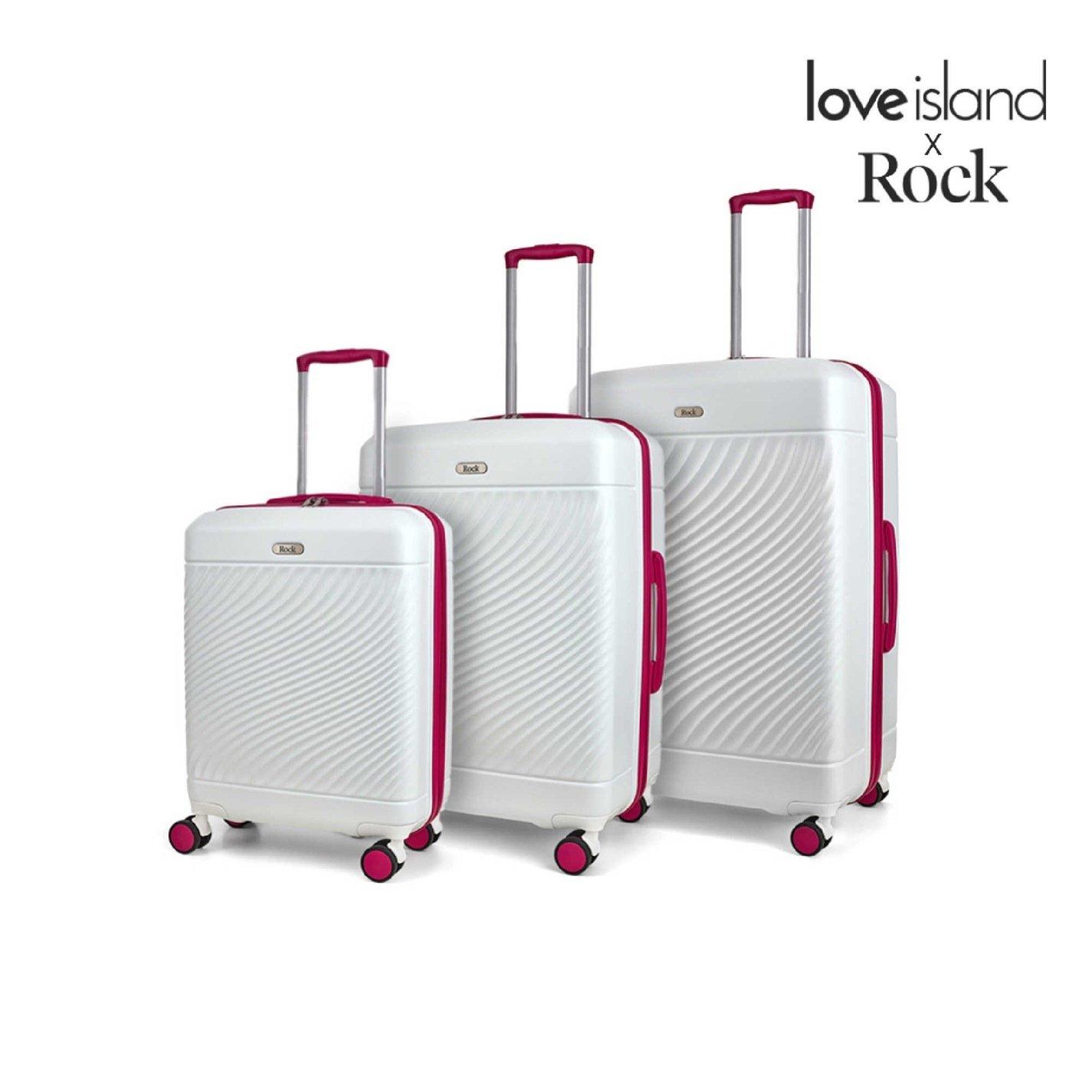 Rock Rock Love Island Suitcase White/Pink