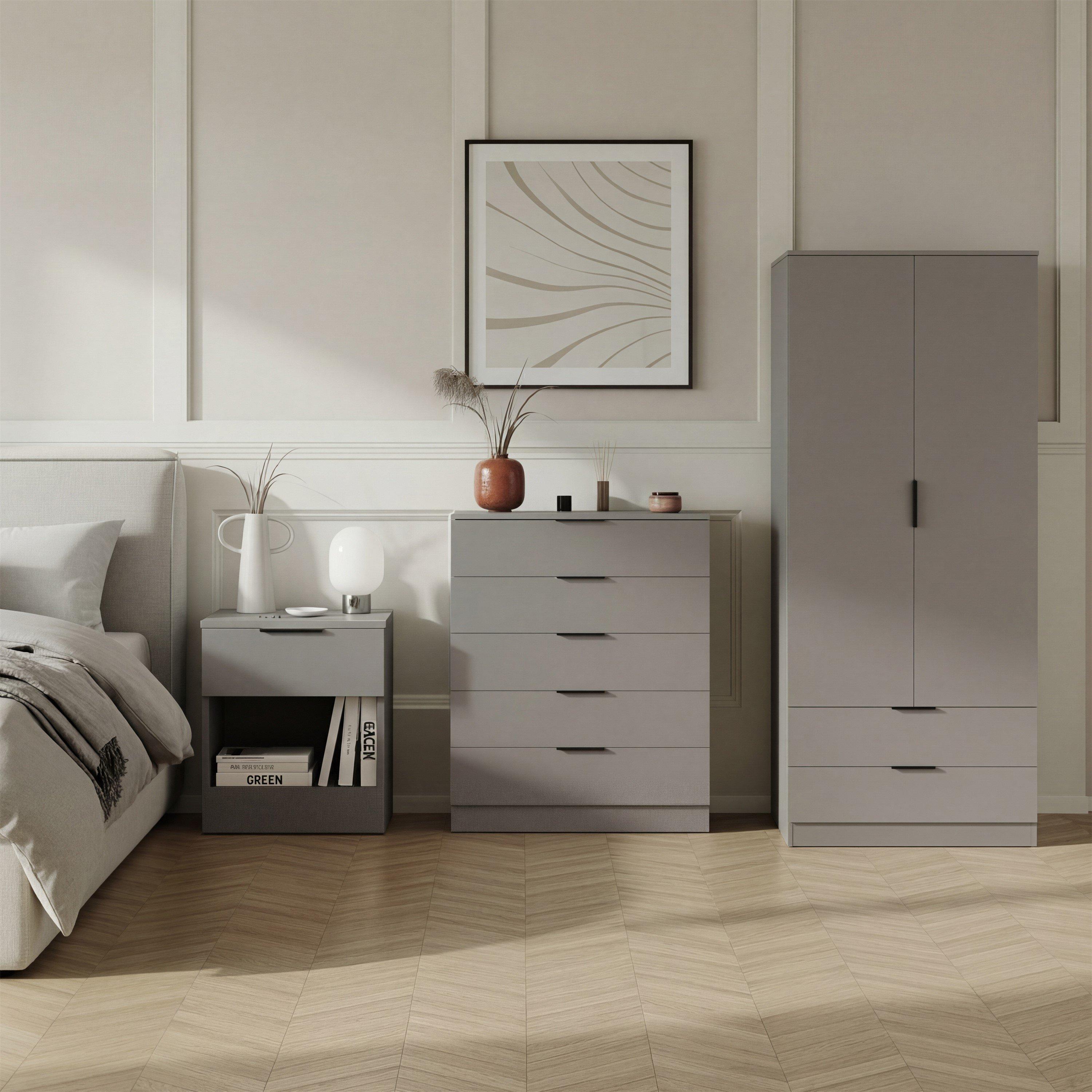 Grey - Lassic - Vida Designs Trega 3 Piece Bedroom Set 4 - 1