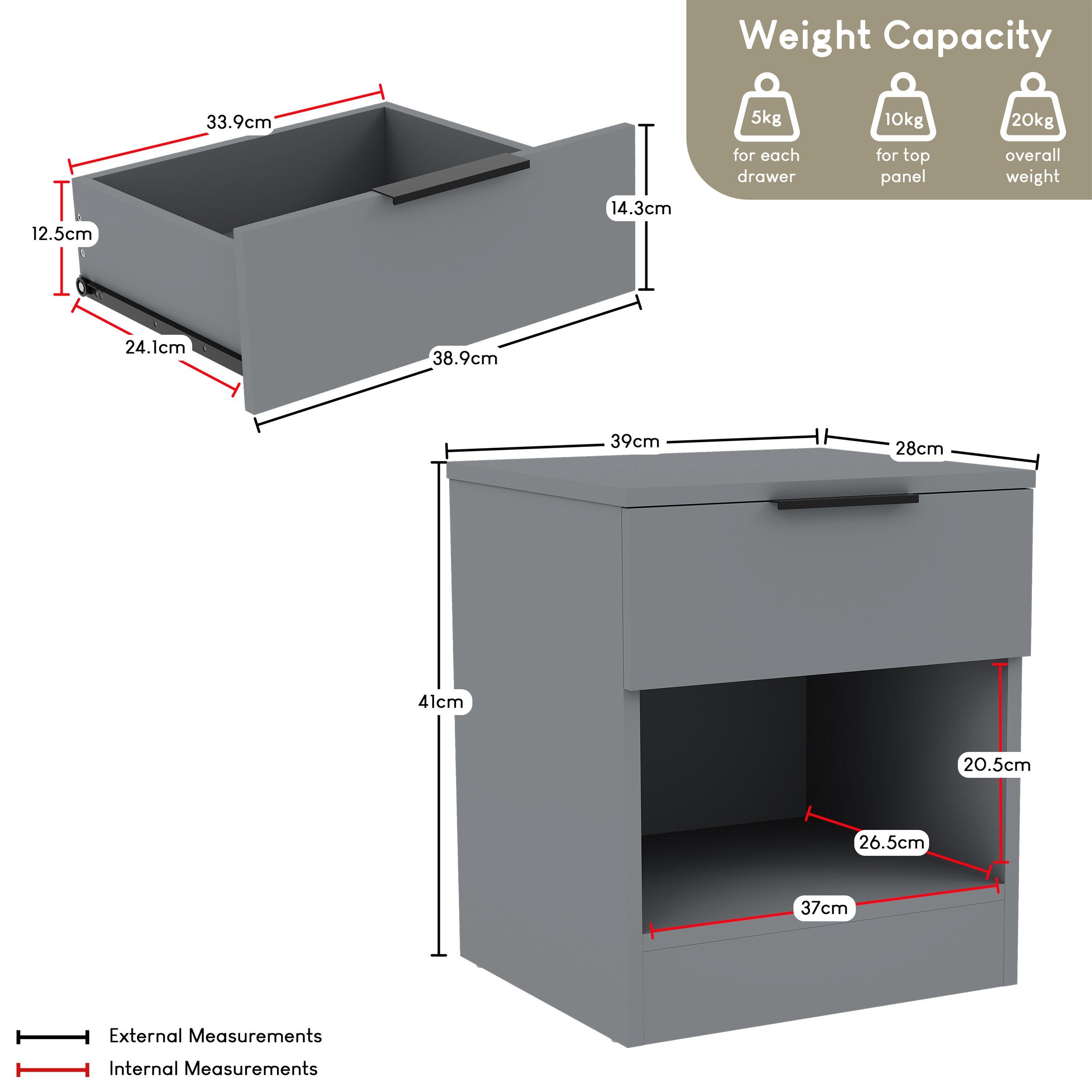 Grey - Lassic - Vida Designs Trega 3 Piece Bedroom Set 4 - 3