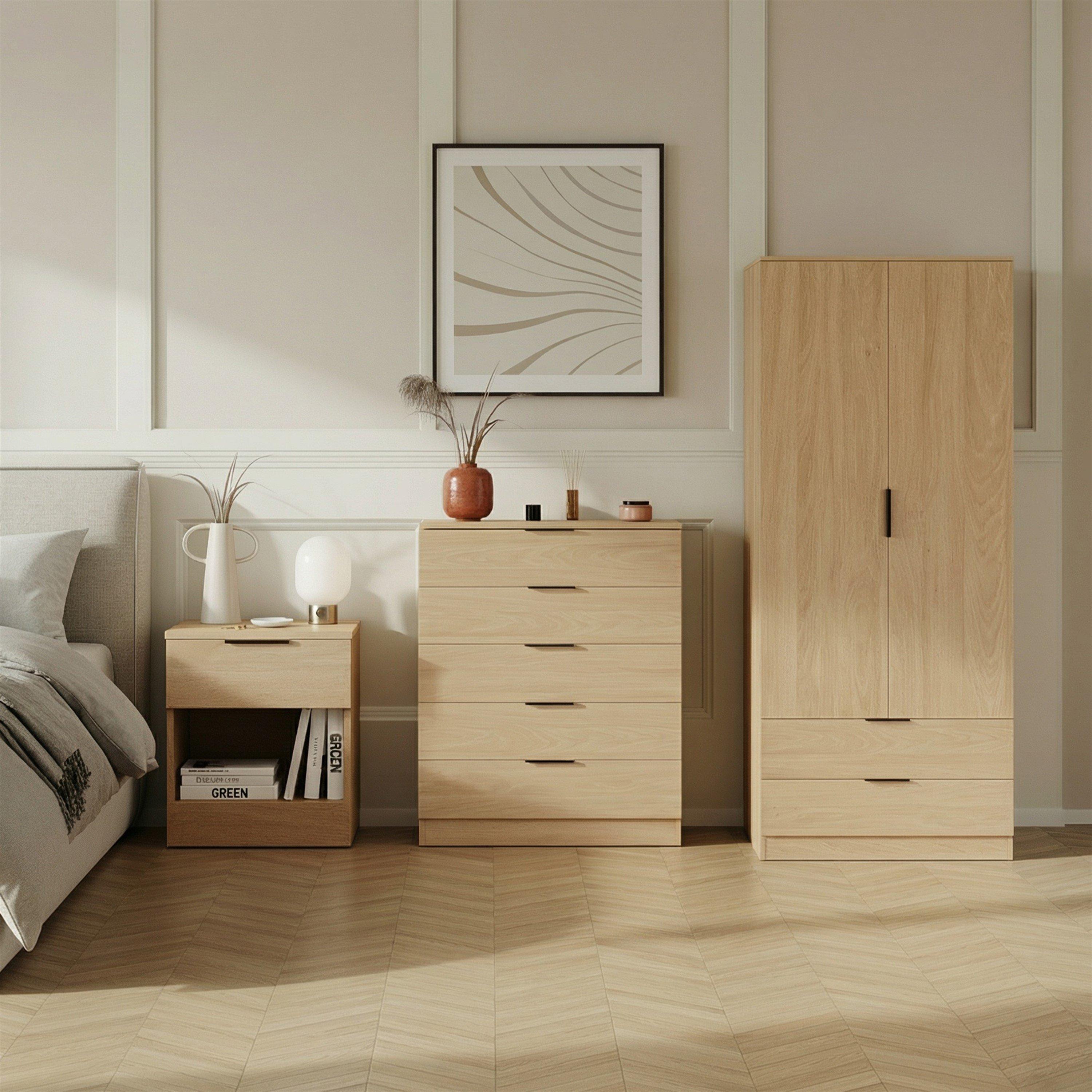 Lassic  Vida Designs Trega 3 Piece Bedroom Set 4 - Pine - 3 Piece