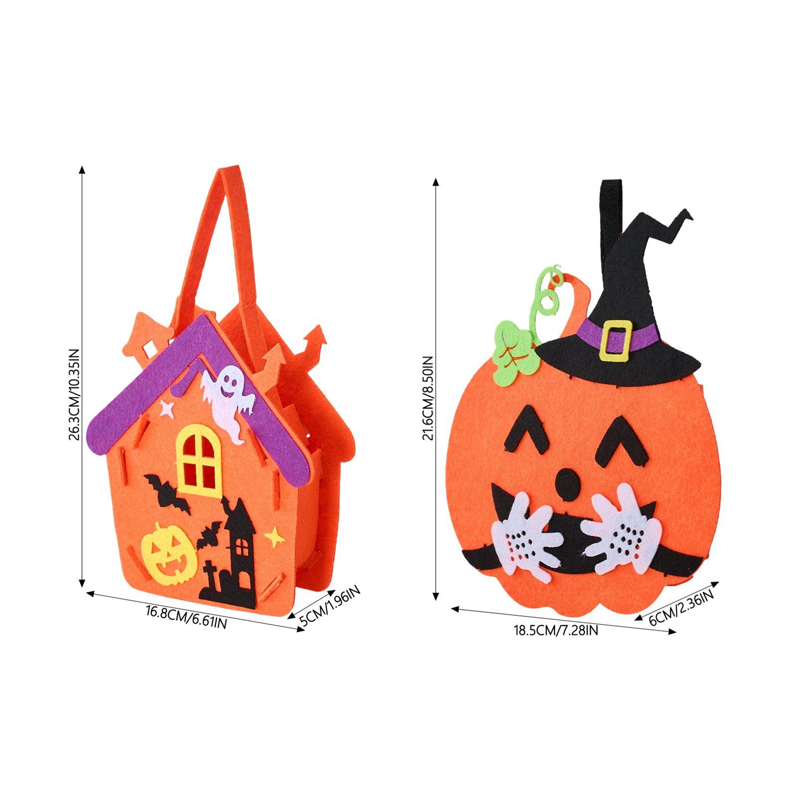 Orange - LIFE IDEAS - 2 Pack Halloween Felt Trick or Treat Bags - 2