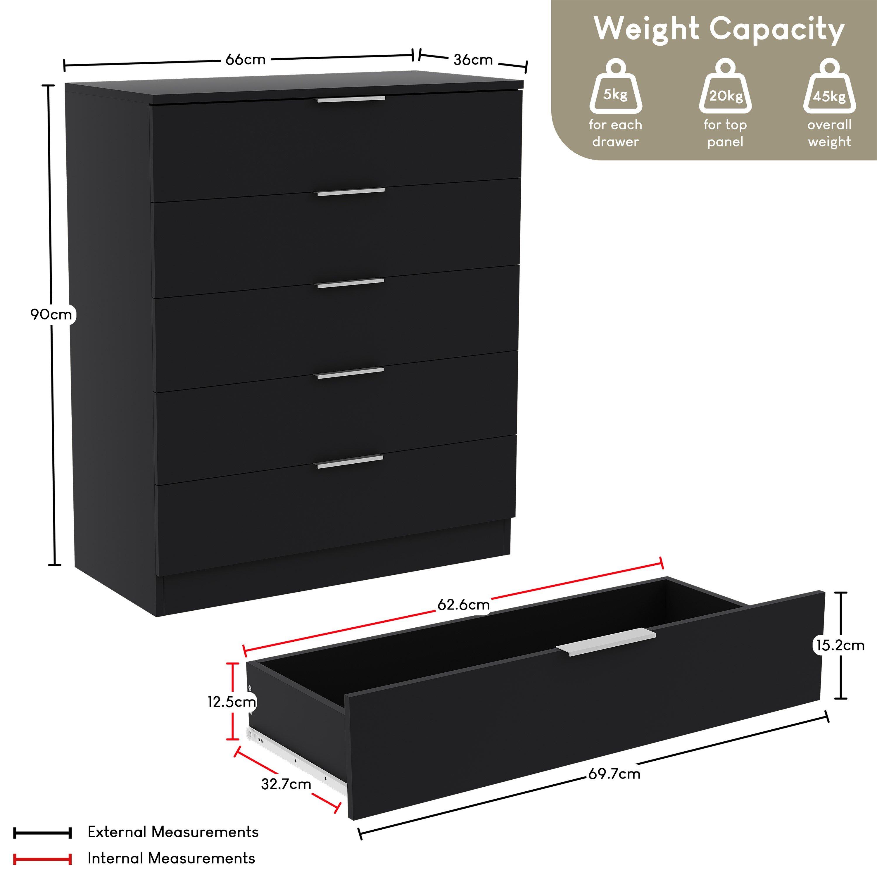 Black - Lassic - Vida Designs Trega 3 Piece Bedroom Set 5 - 6