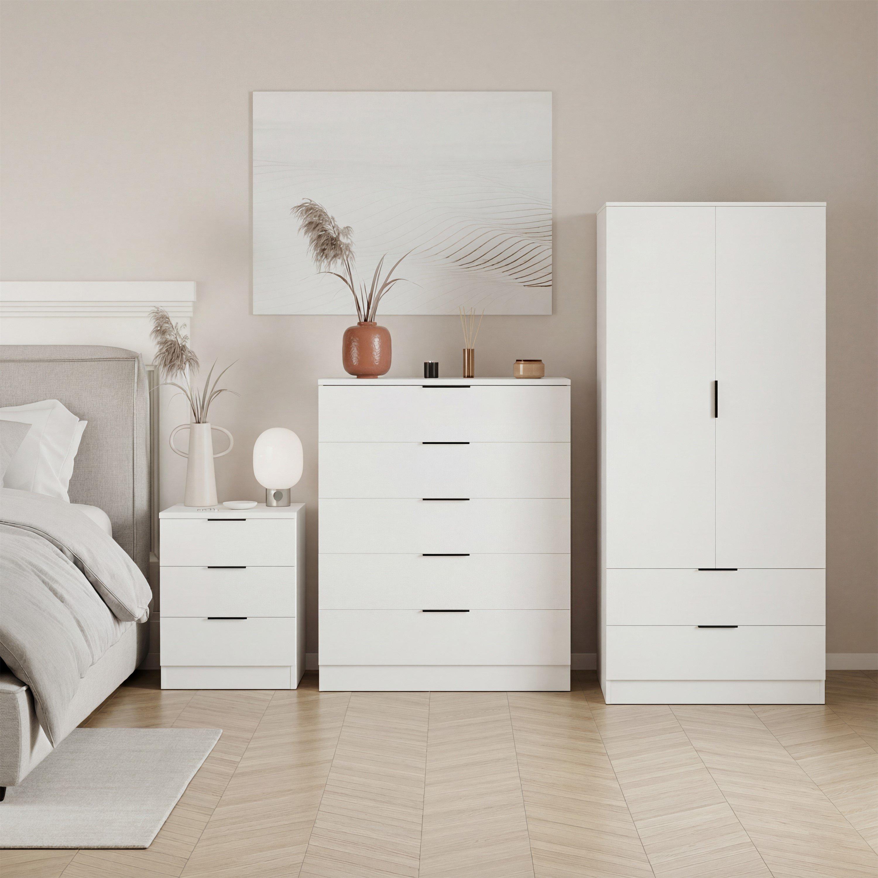 White - Lassic - Vida Designs Trega 3 Piece Bedroom Set 6 - 1