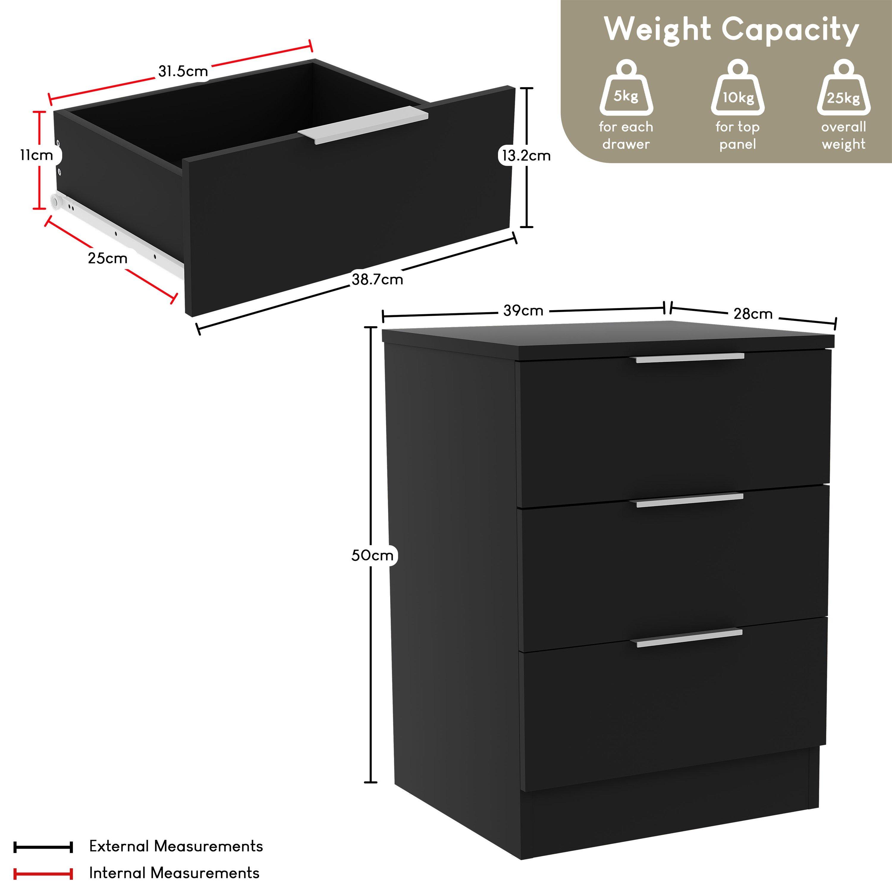 Black - Lassic - Vida Designs Trega 3 Piece Bedroom Set 6 - 3
