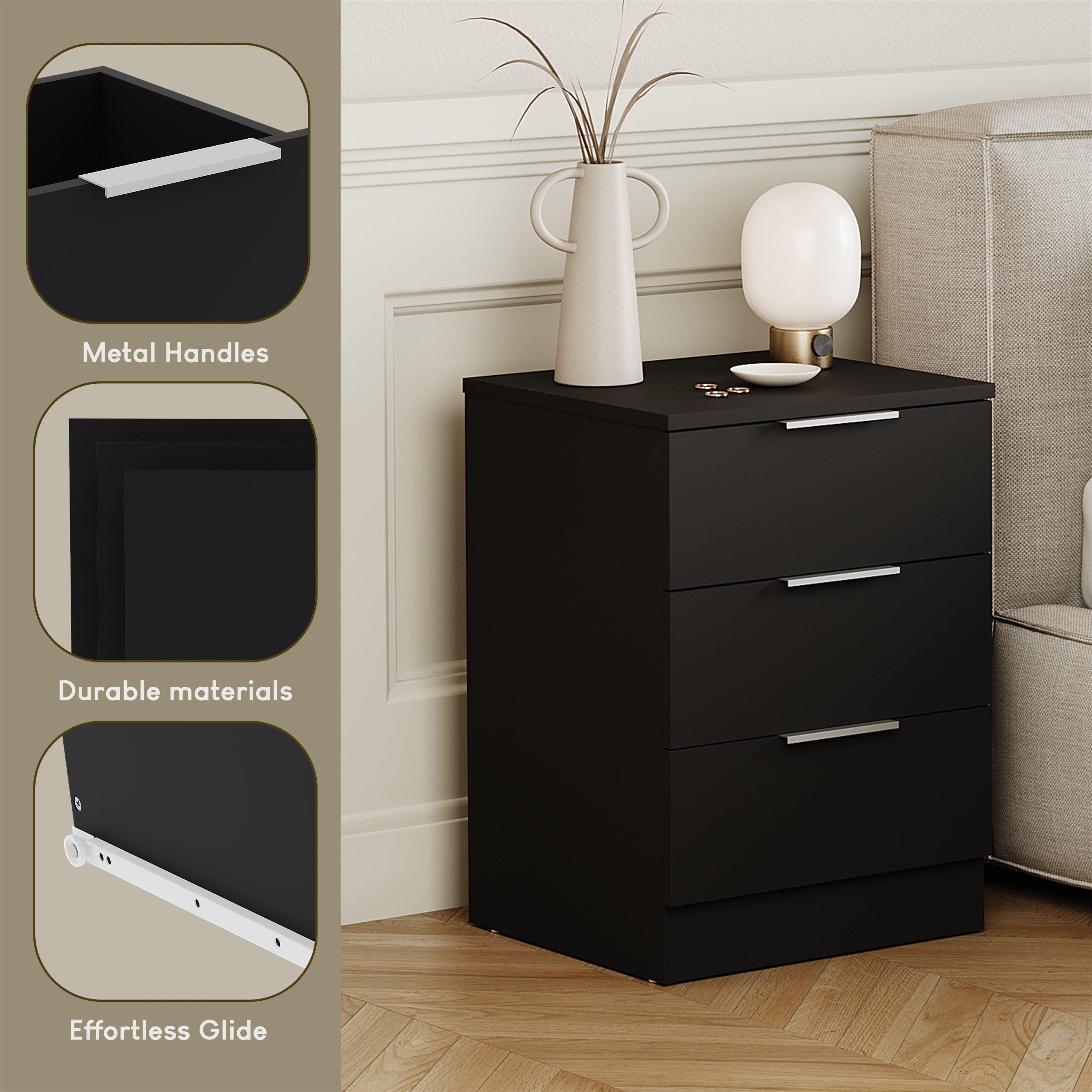 Black - Lassic - Vida Designs Trega 3 Piece Bedroom Set 6 - 4