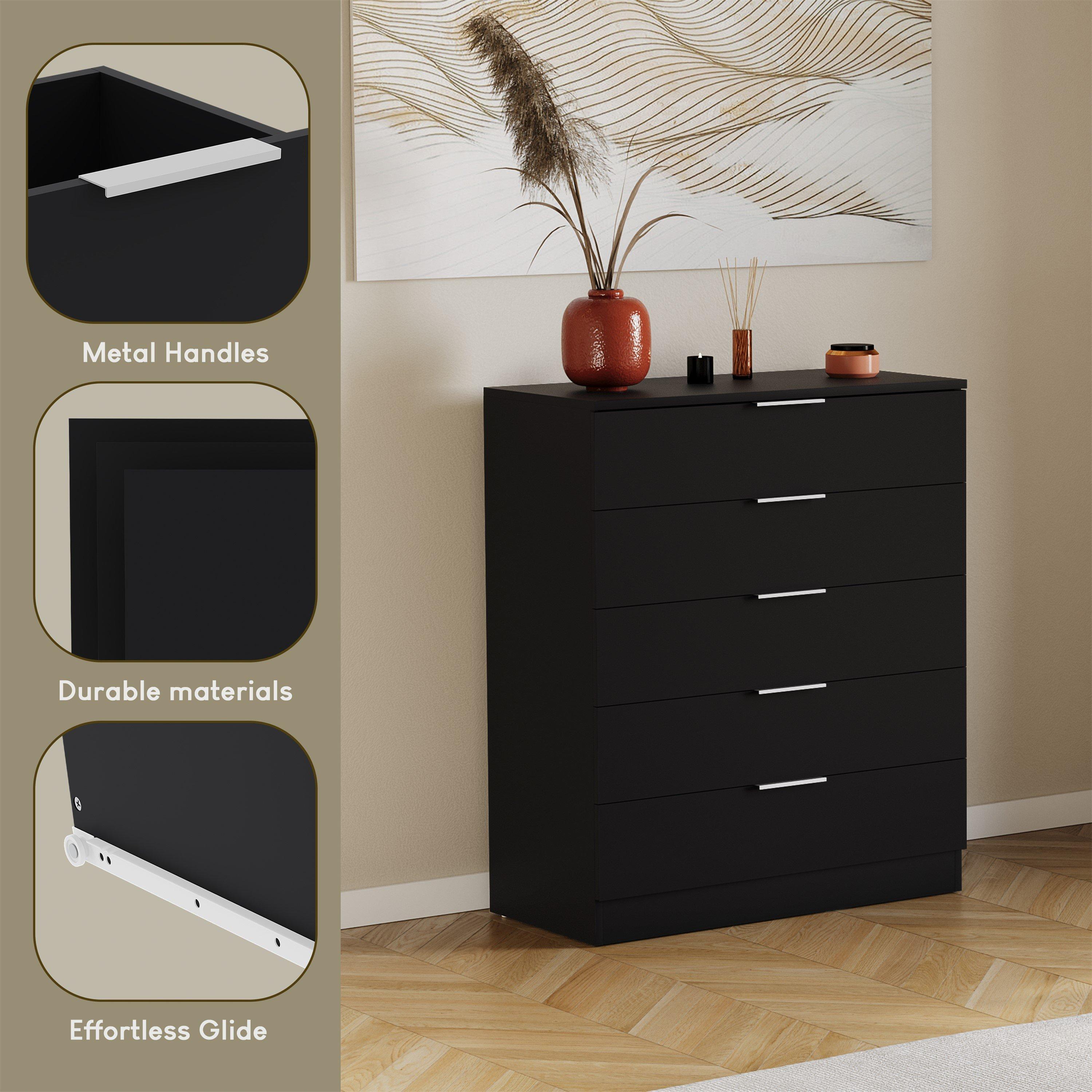 Black - Lassic - Vida Designs Trega 3 Piece Bedroom Set 6 - 7