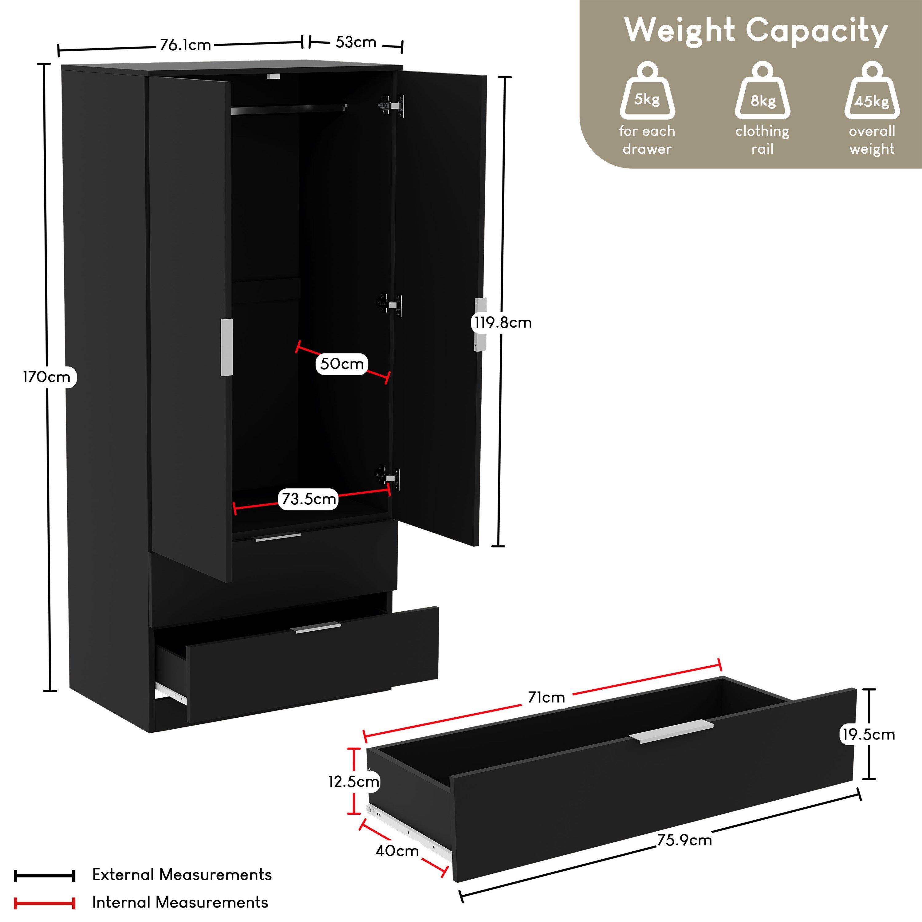 Black - Lassic - Vida Designs Trega 3 Piece Bedroom Set 6 - 10