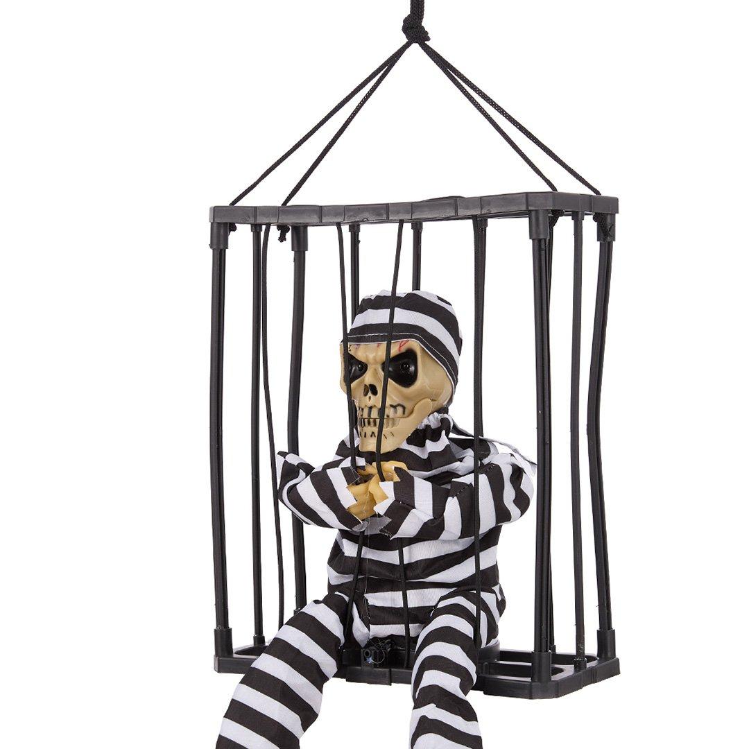 Black/White - LIFE IDEAS - Halloween Screaming Animated Prop Scary Skull - 7