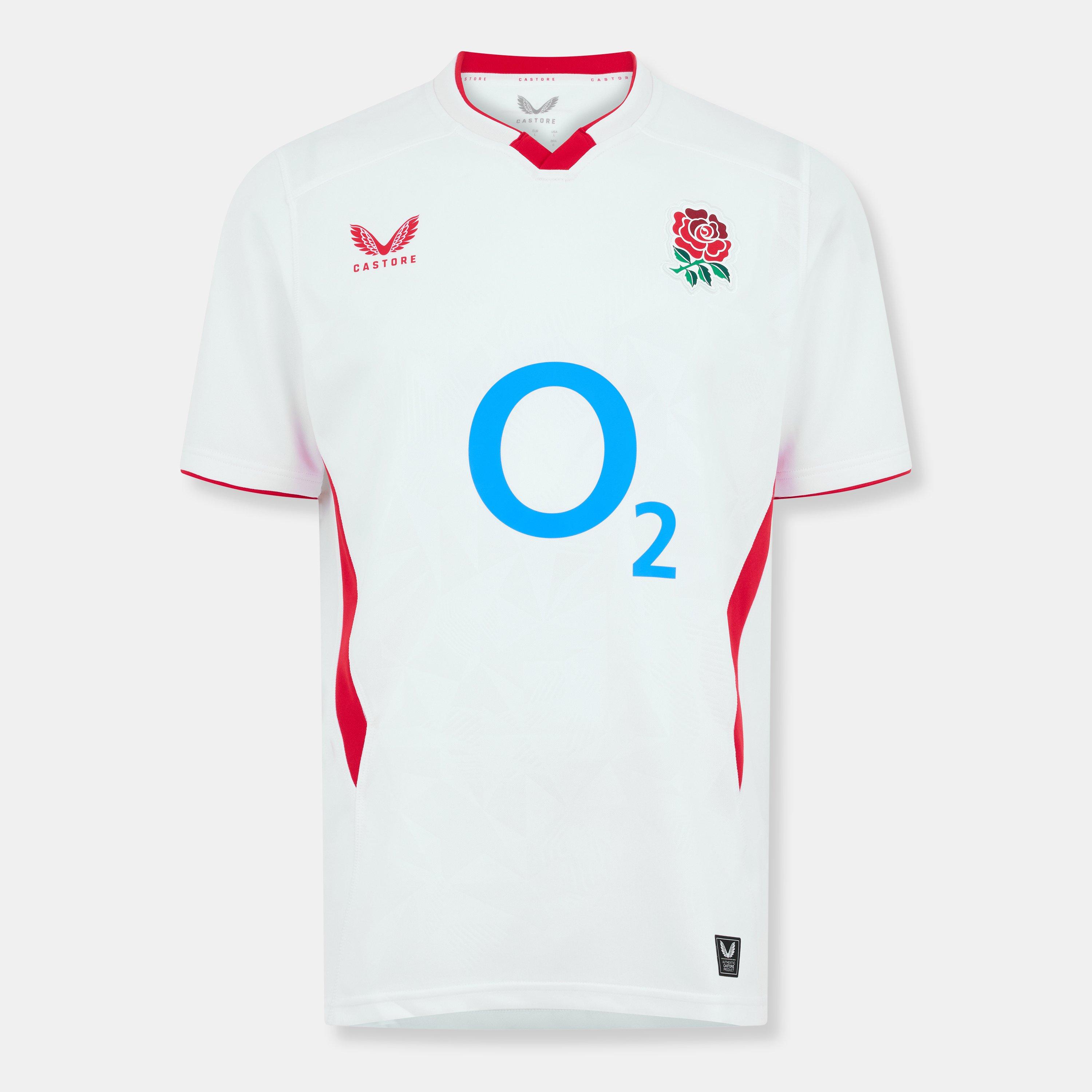 Castore Men's England Rugby Home Shirt 2025 - White/Red - 2XL