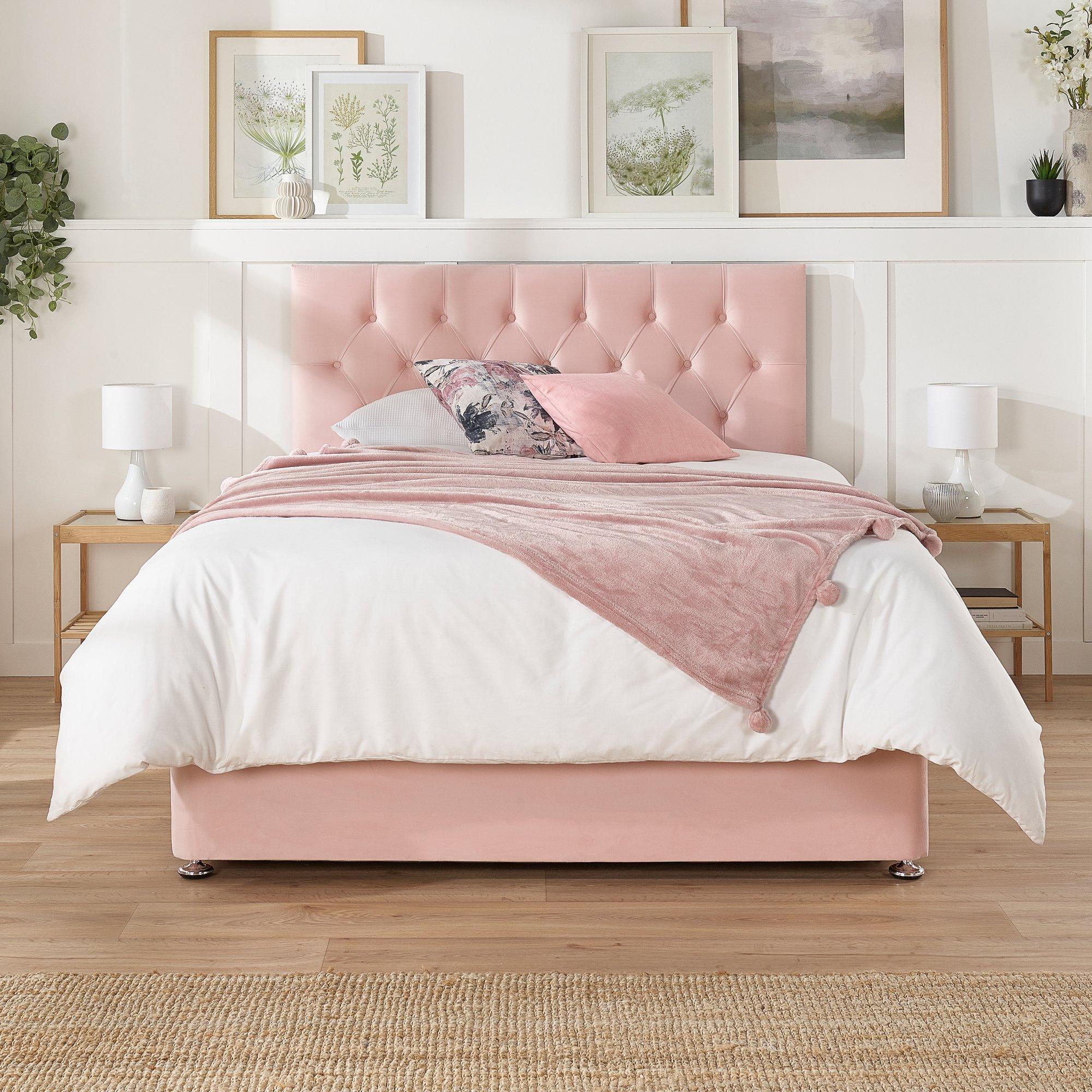 Aspire  Olivier Divan With Mattress No Drawers - Rose - Double