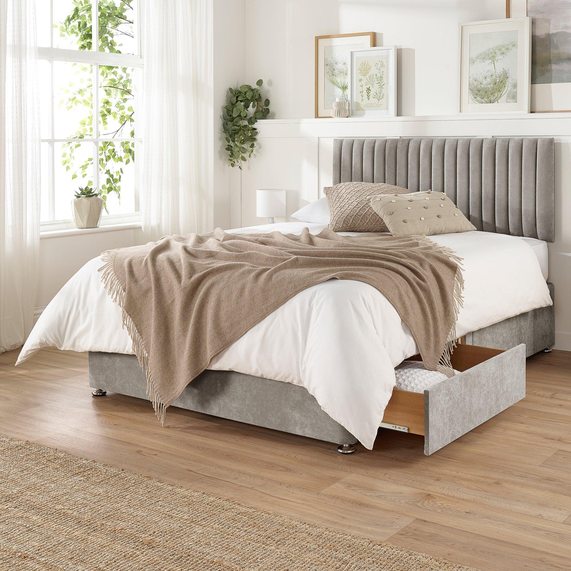 Silver - Aspire - Aspire Grant Divan and Ortho Mattress 4 Drawers - 2