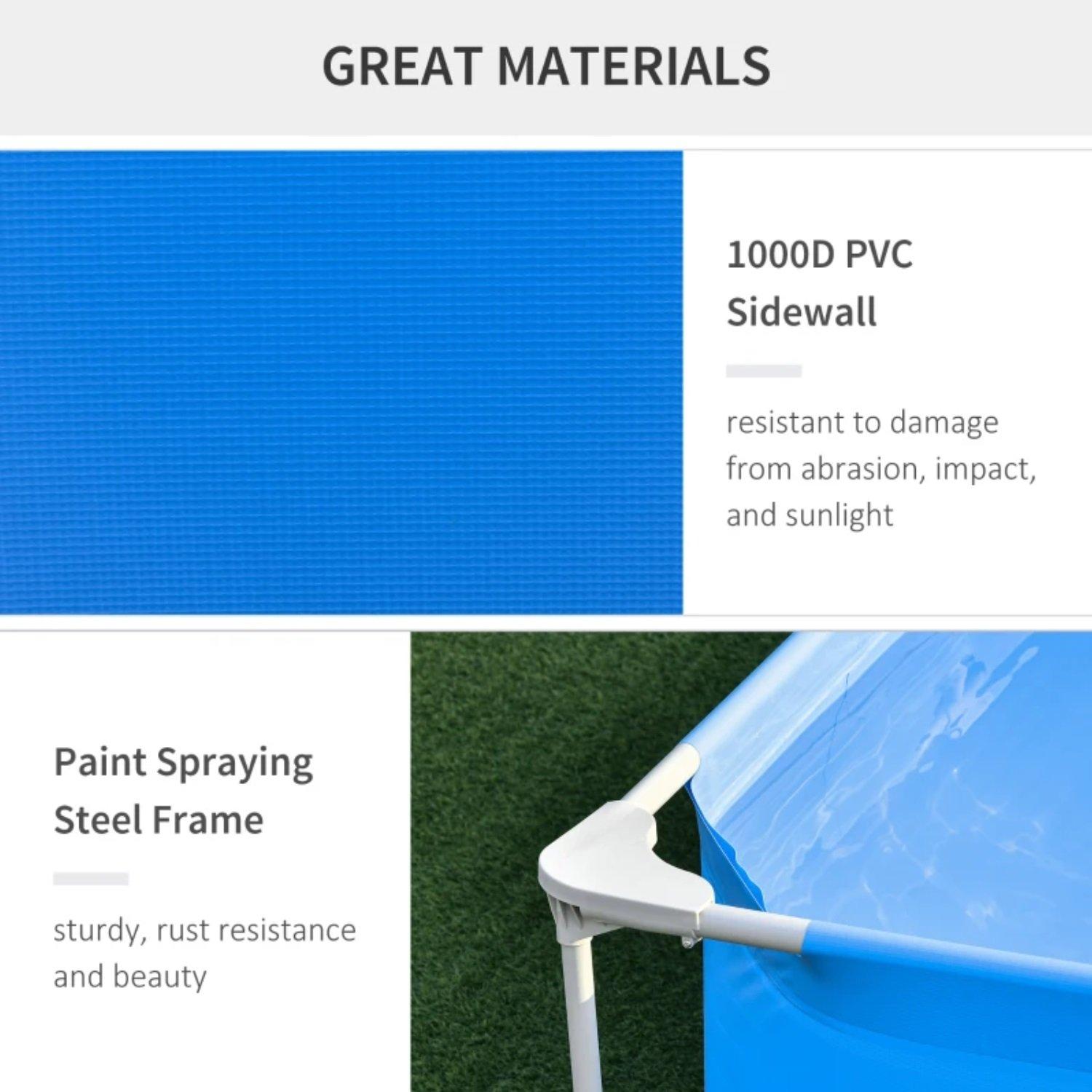 Blue - Outsunny - Steel Frame Pool with Filter Pump - 7