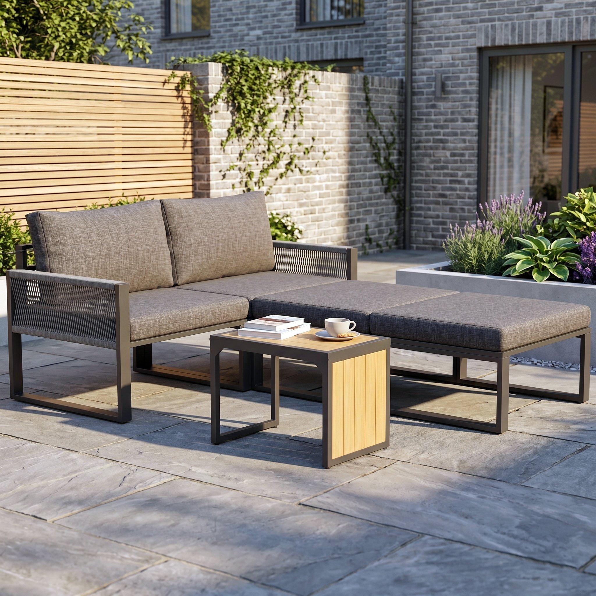 Grey - Urban Meuble - Modular Garden Patio Furniture Lounge Set - 1