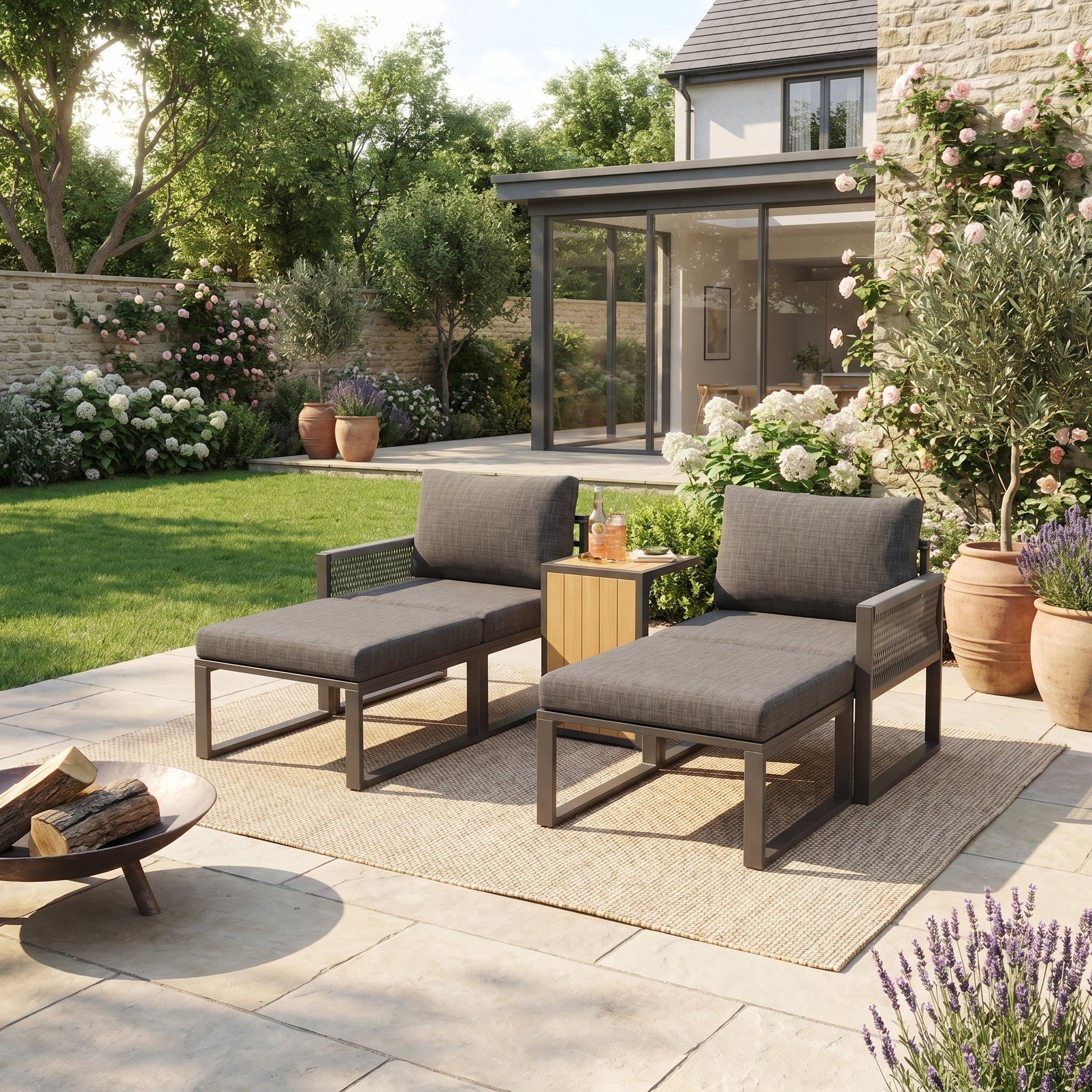 Grey - Urban Meuble - Modular Garden Patio Furniture Lounge Set - 2