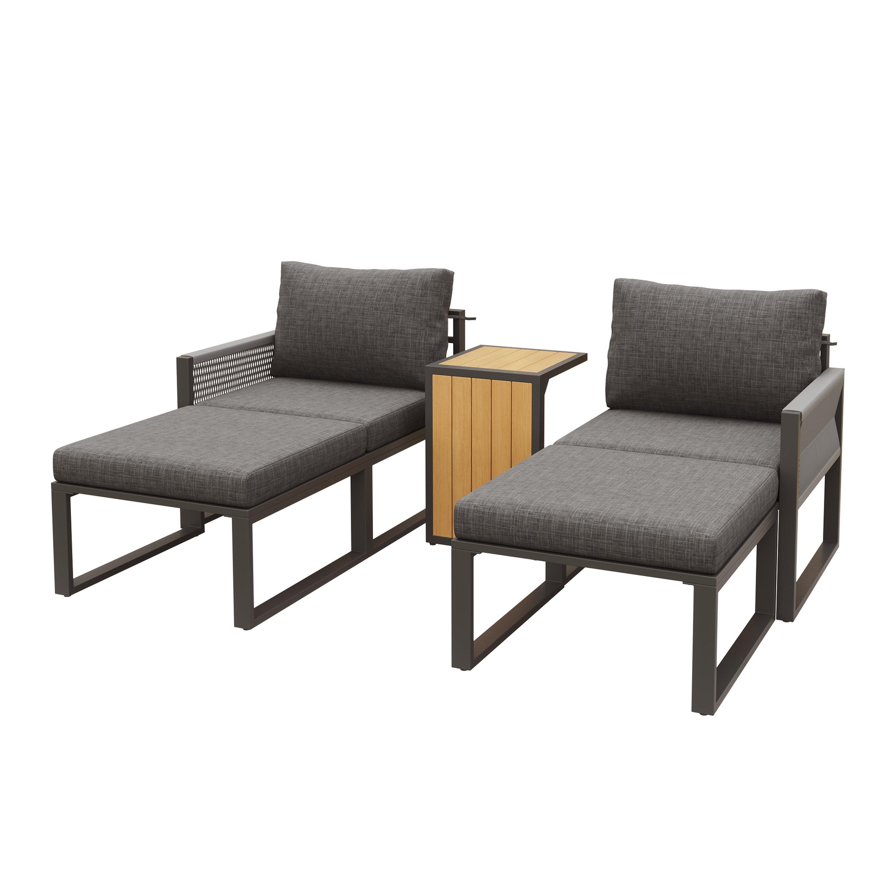 Grey - Urban Meuble - Modular Garden Patio Furniture Lounge Set - 11