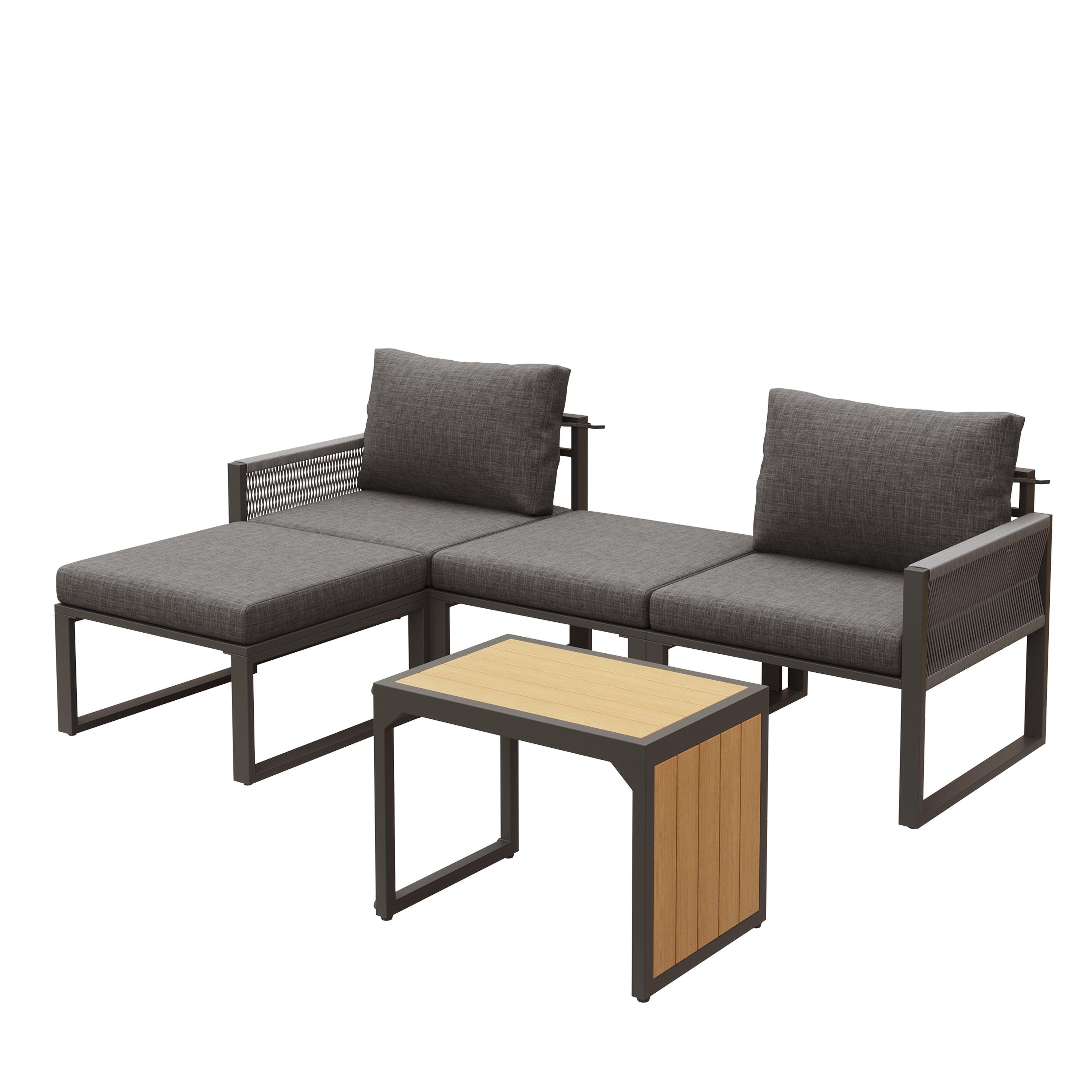 Grey - Urban Meuble - Modular Garden Patio Furniture Lounge Set - 13