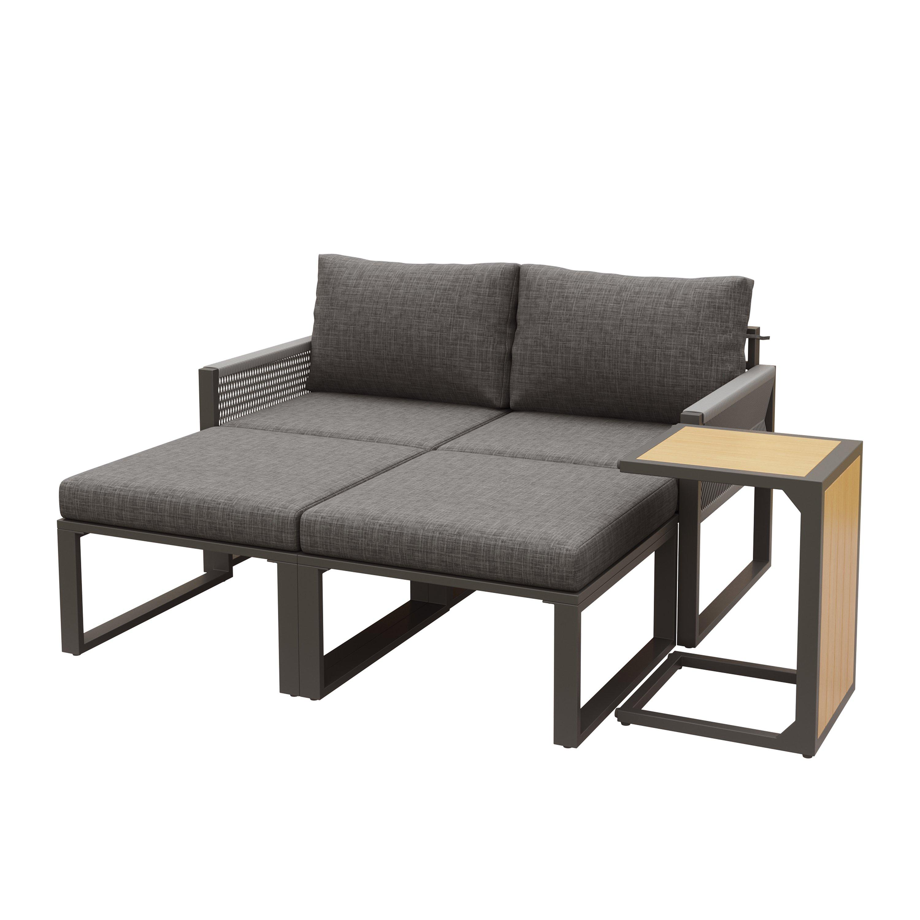 Grey - Urban Meuble - Modular Garden Patio Furniture Lounge Set - 14