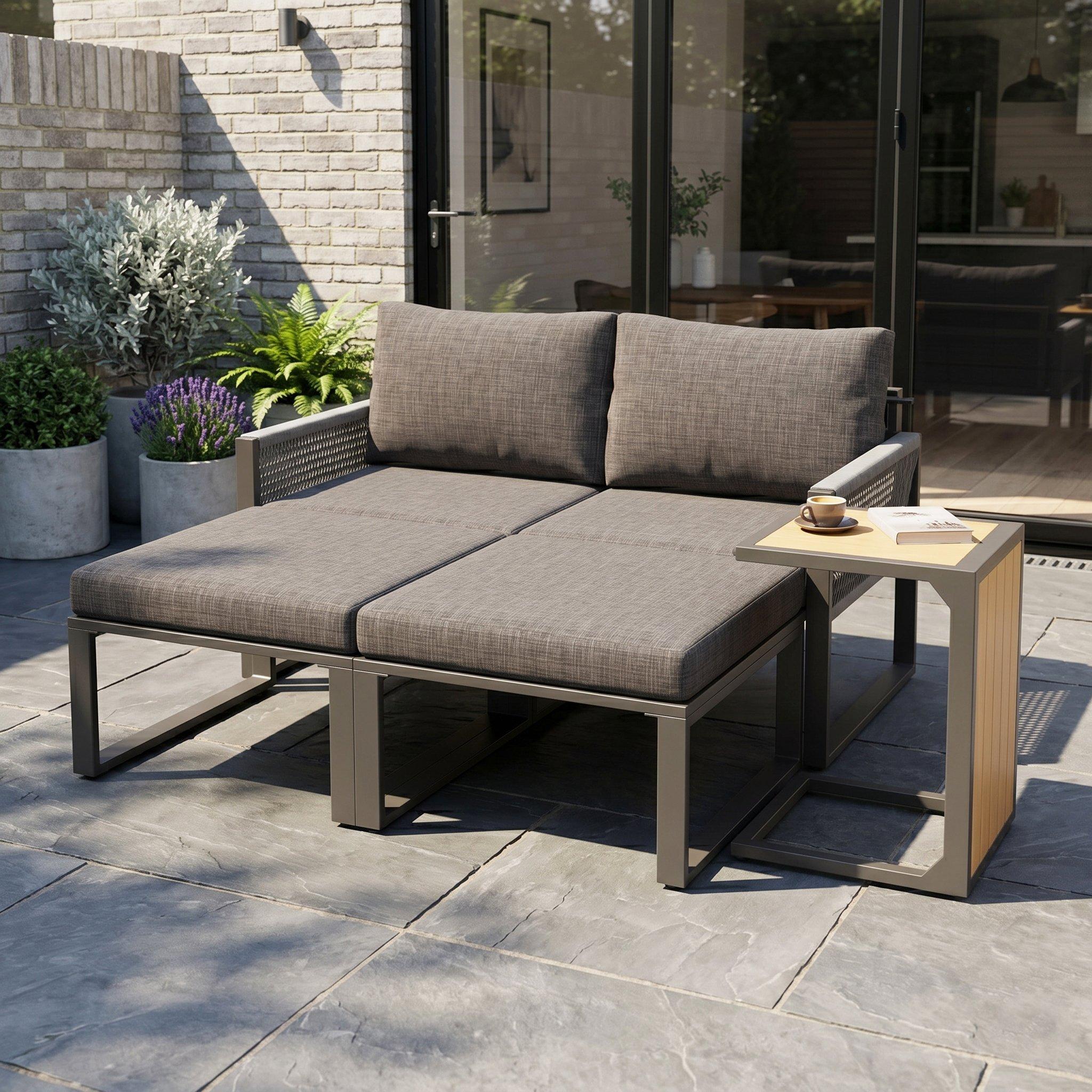 Grey - Urban Meuble - Modular Garden Patio Furniture Lounge Set - 4