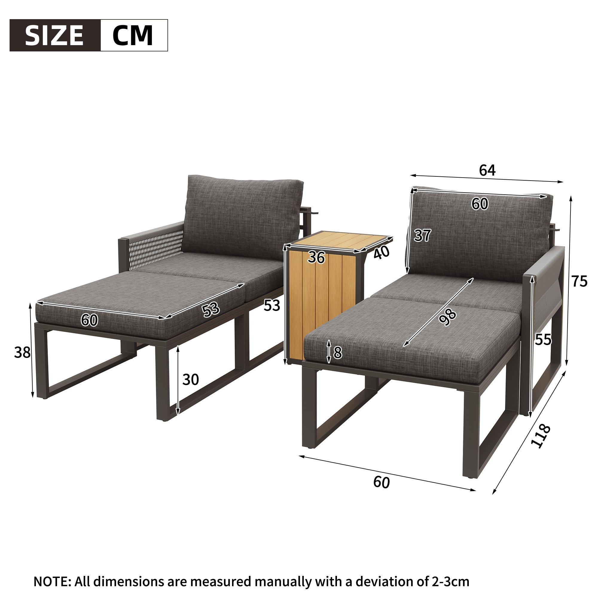 Grey - Urban Meuble - Modular Garden Patio Furniture Lounge Set - 6