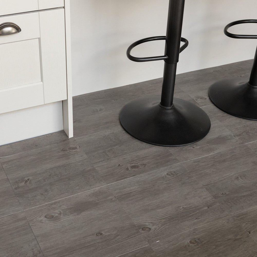 Grey - D C Fix - Self Adhesive Vinyl Floor Tiles Grey Wood - 4