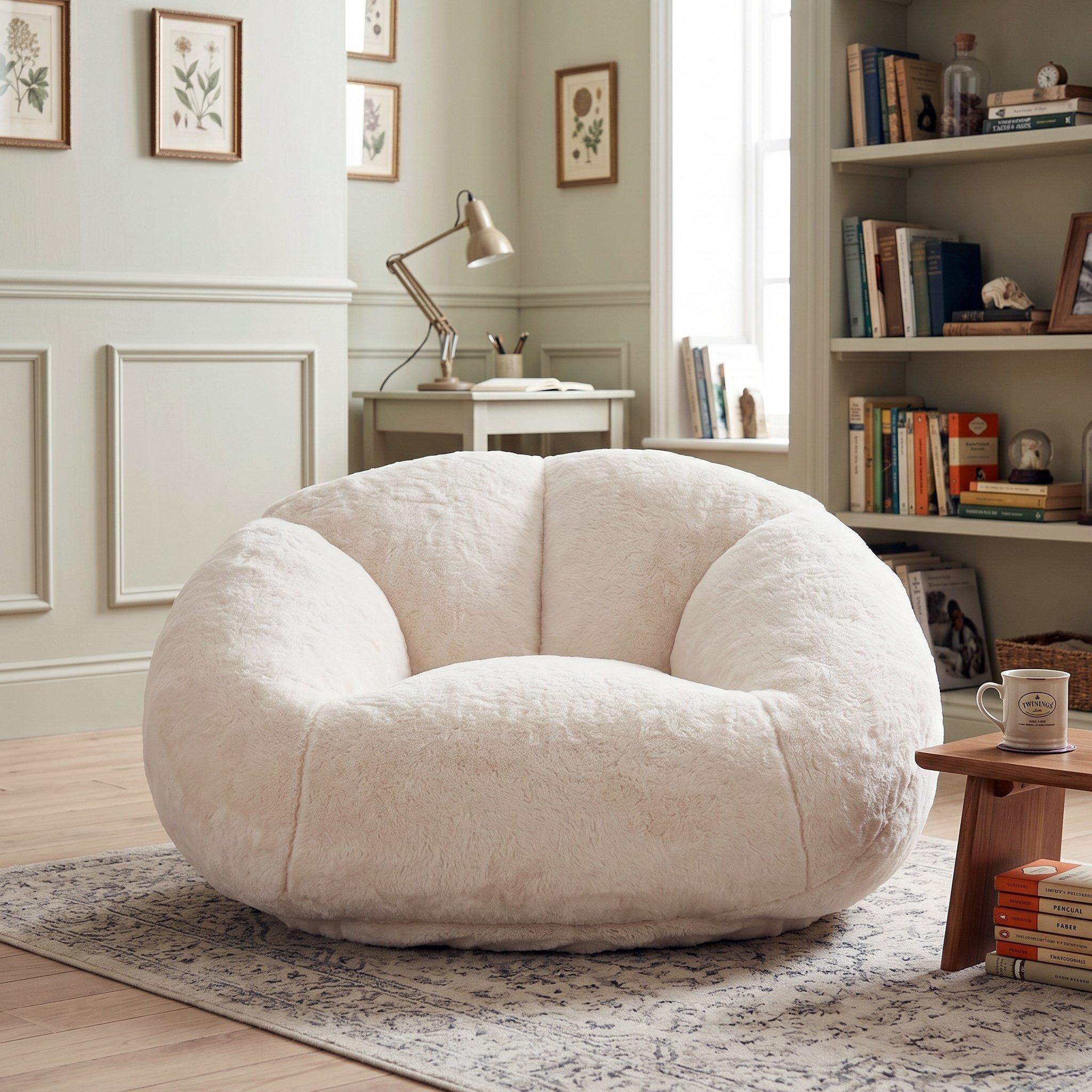 Beige - Urban Meuble - Bean Bag Chair Memory Foam - 1