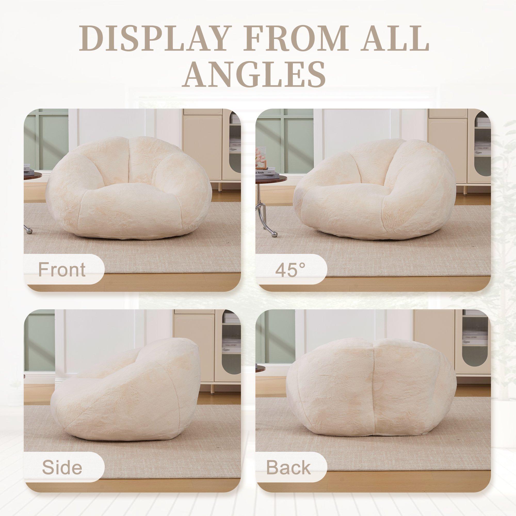 Beige - Urban Meuble - Bean Bag Chair Memory Foam - 11
