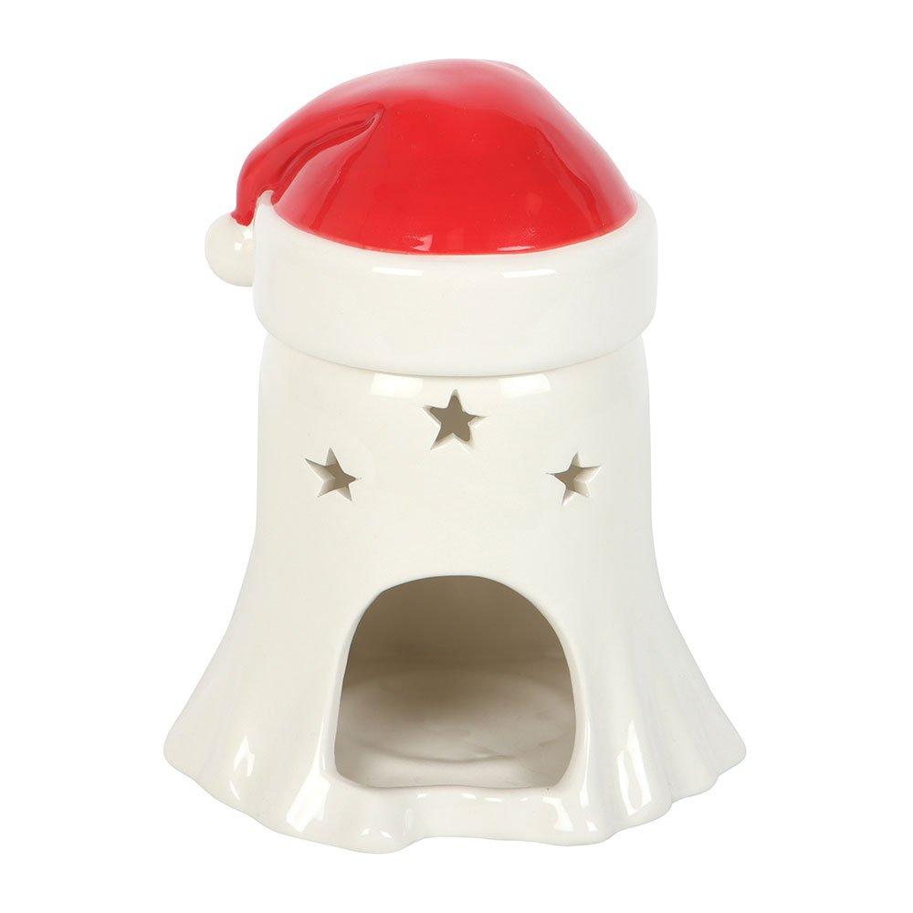 White - Something Different - Ghost with Santa Hat Oil Burner and Wax Warmer - 4