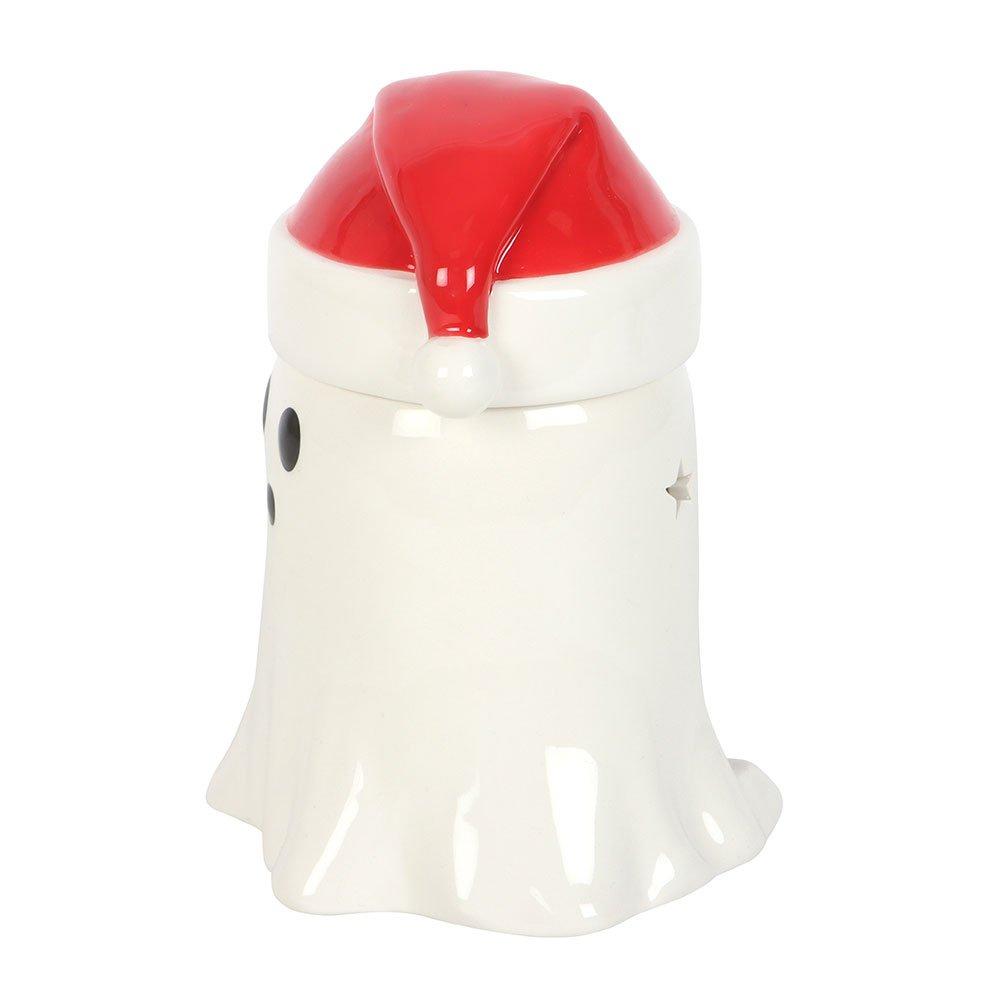 White - Something Different - Ghost with Santa Hat Oil Burner and Wax Warmer - 5