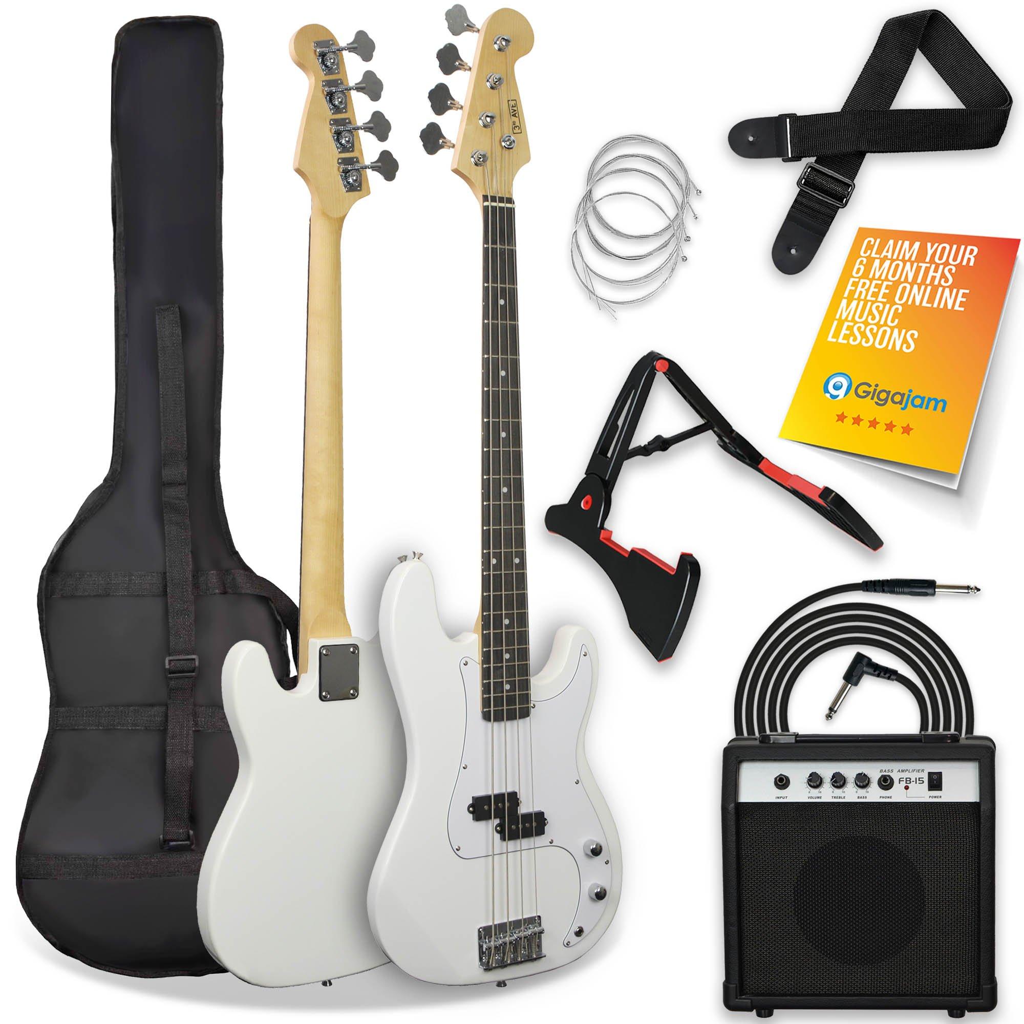 White - 3rd Avenue - Electric Bass Guitar Pack - 1