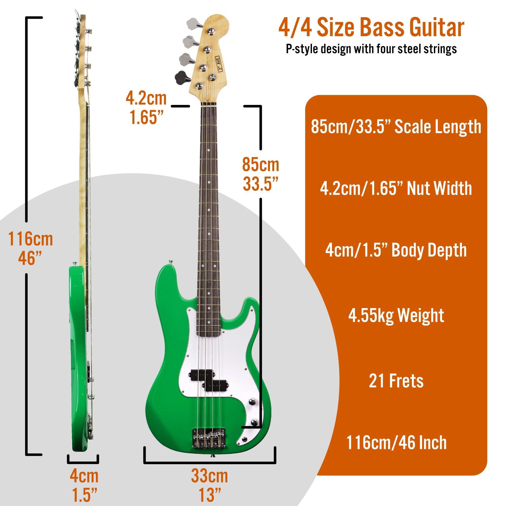 Green - 3rd Avenue - Electric Bass Guitar Pack - 2