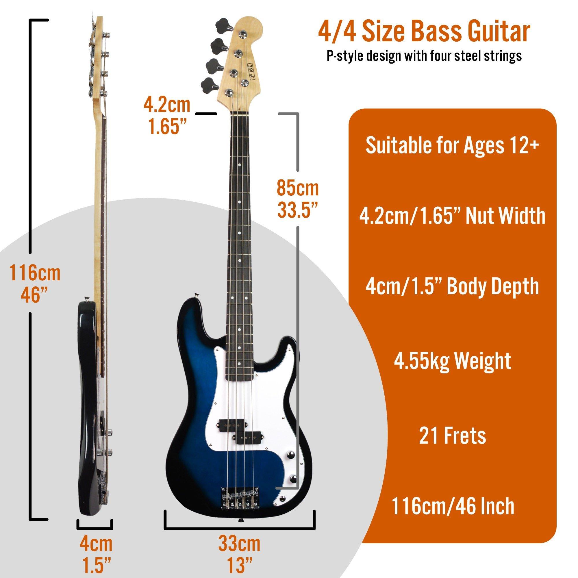 Blueburst - 3rd Avenue - Electric Bass Guitar Pack - 2