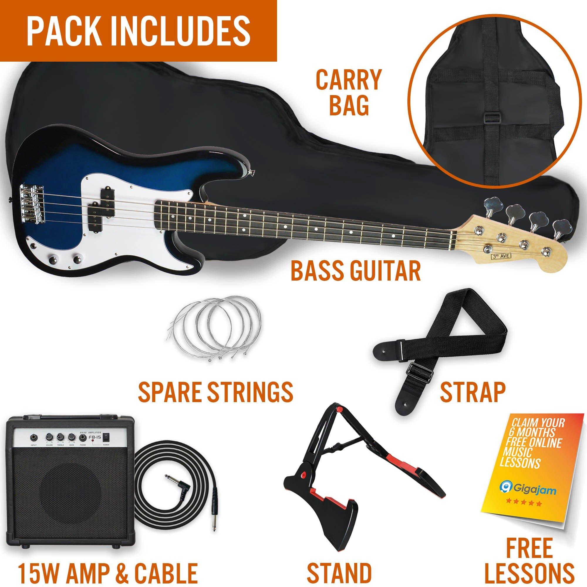 Blueburst - 3rd Avenue - Electric Bass Guitar Pack - 3