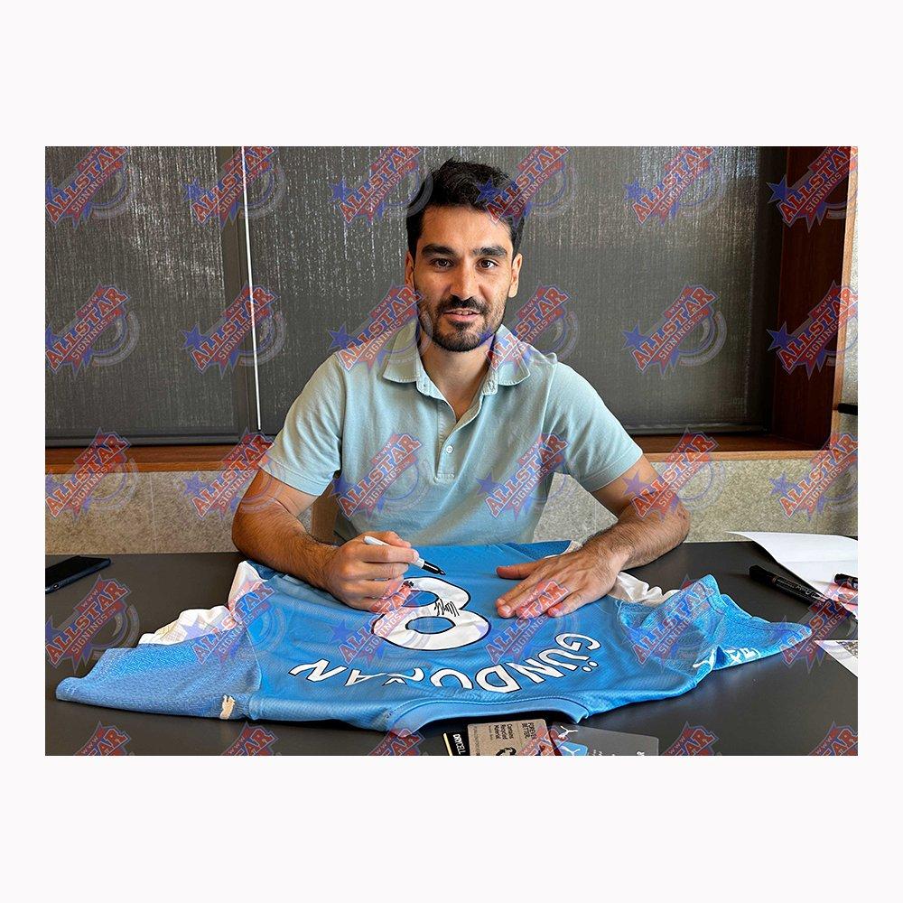 Blue - AllStarSignings Ltd - Ilkay Gundogan signed framed Manchester City shirt - 2