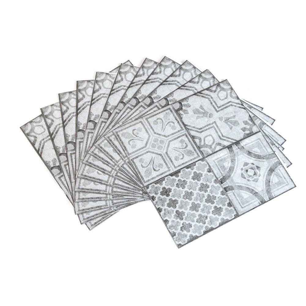 Grey - D C Fix - Self Adhesive Vinyl Floor Tiles Moroccan Grey - 2