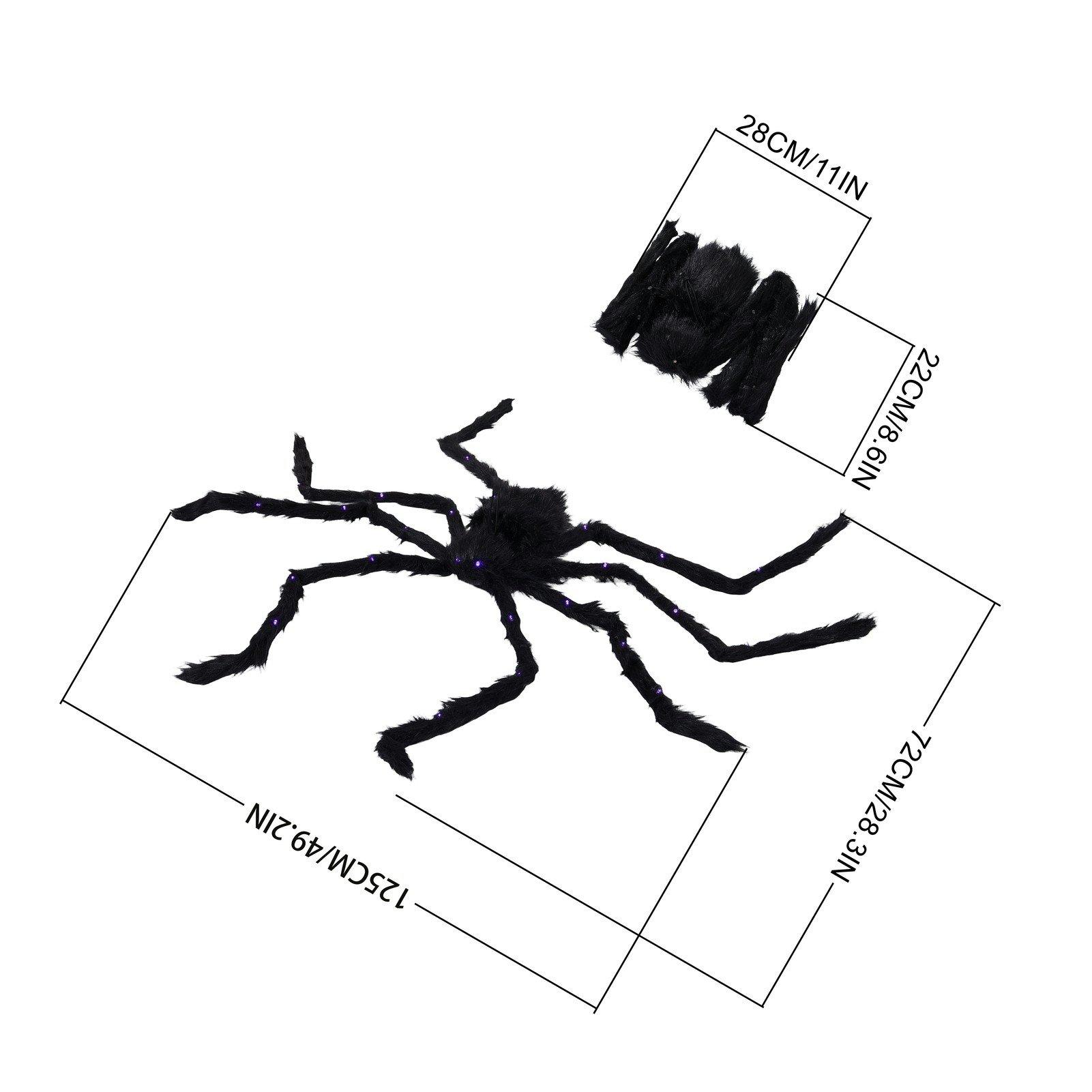 Black - LIFE IDEAS - Halloween Light-up Giant Spider & Web Decorations - 2