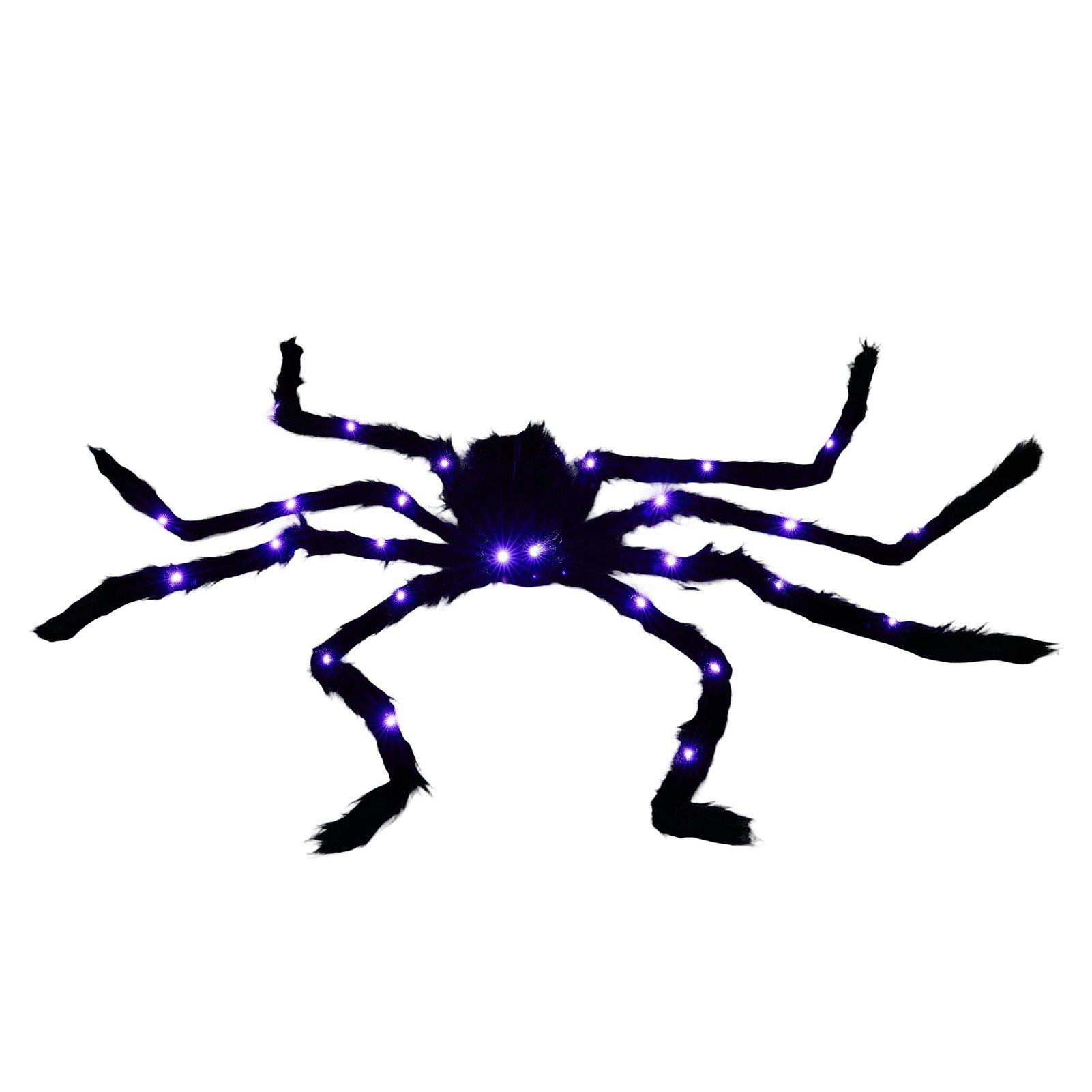 Black - LIFE IDEAS - Halloween Light-up Giant Spider & Web Decorations - 4