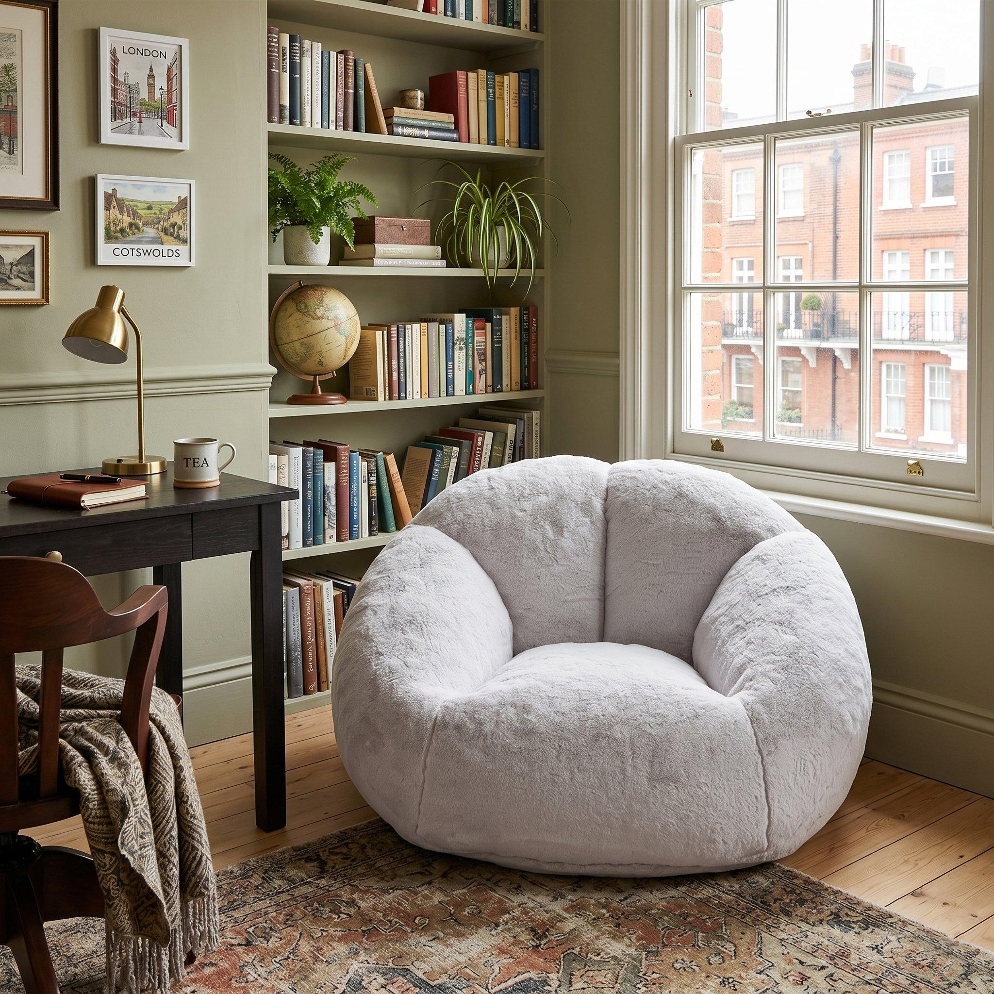 Light Grey - Urban Meuble - Bean Bag Chair Memory Foam - 1