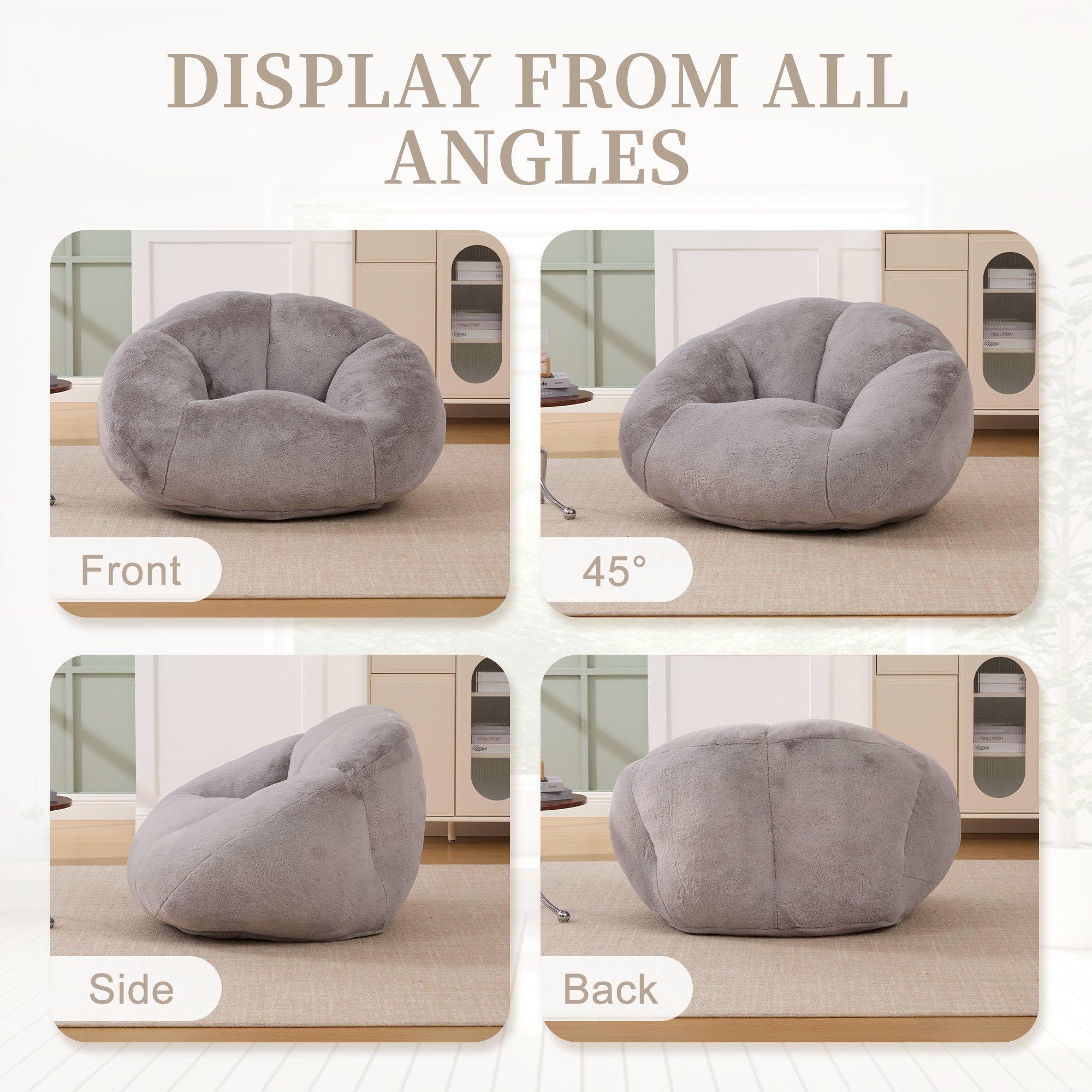 Light Grey - Urban Meuble - Bean Bag Chair Memory Foam - 11