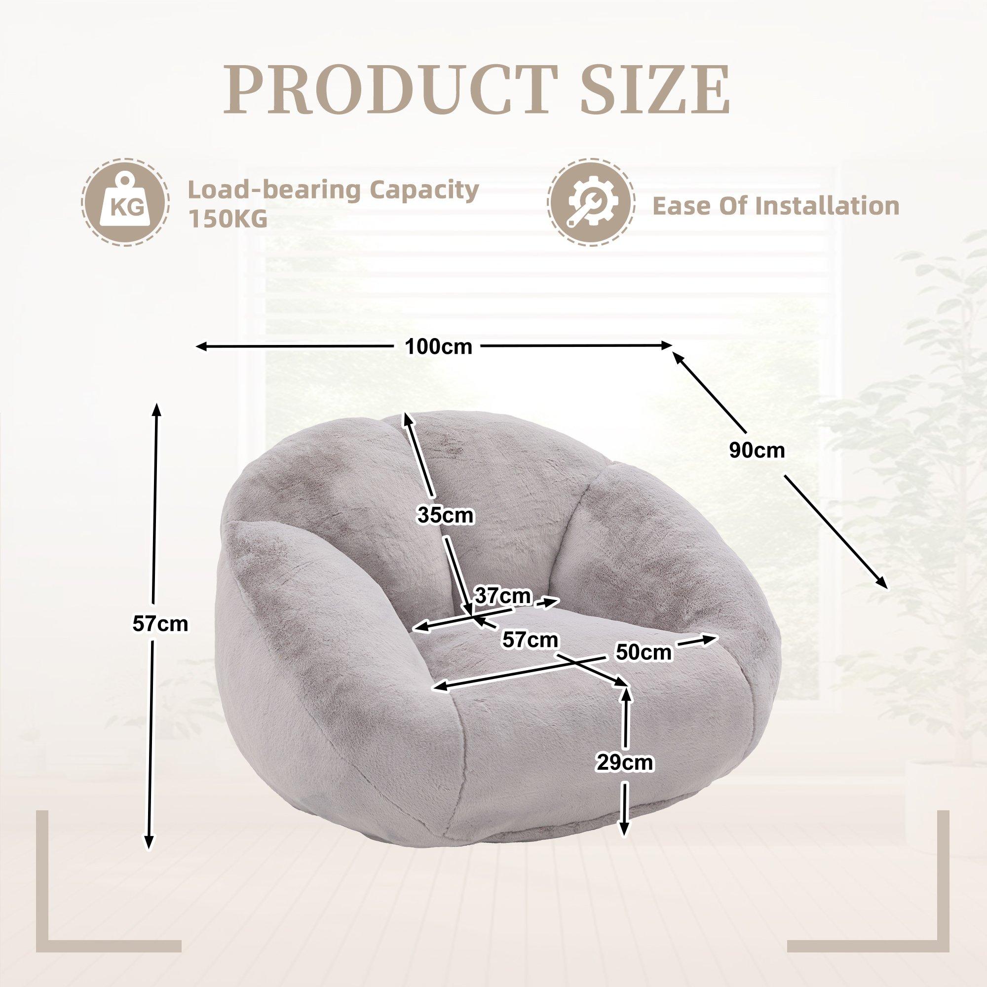Light Grey - Urban Meuble - Bean Bag Chair Memory Foam - 6