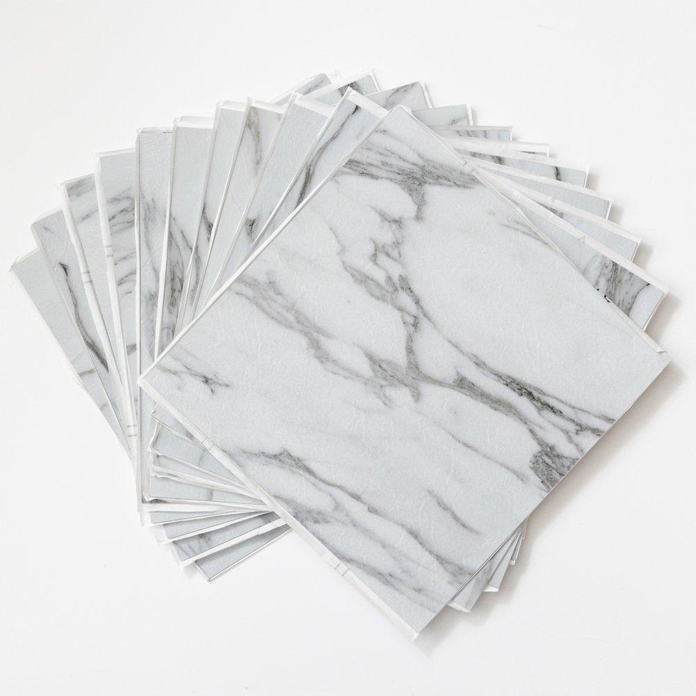 Grey - D C Fix - Self Adhesive Vinyl Floor Tiles Marble Grey - 2