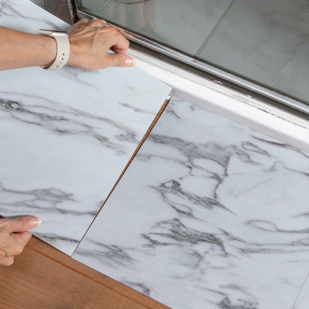 Grey - D C Fix - Self Adhesive Vinyl Floor Tiles Marble Grey - 4