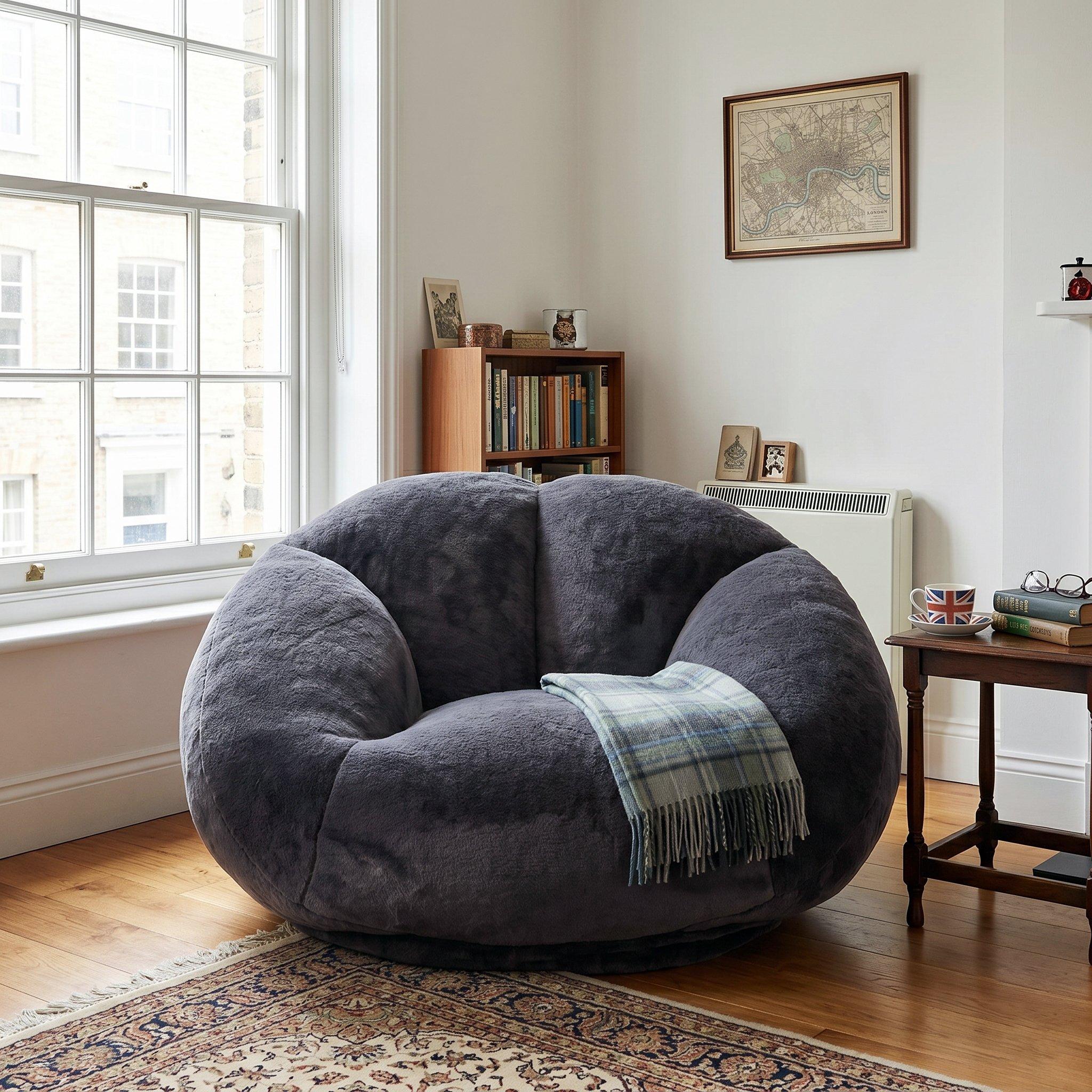Carbon Black - Urban Meuble - Bean Bag Chair Memory Foam - 4
