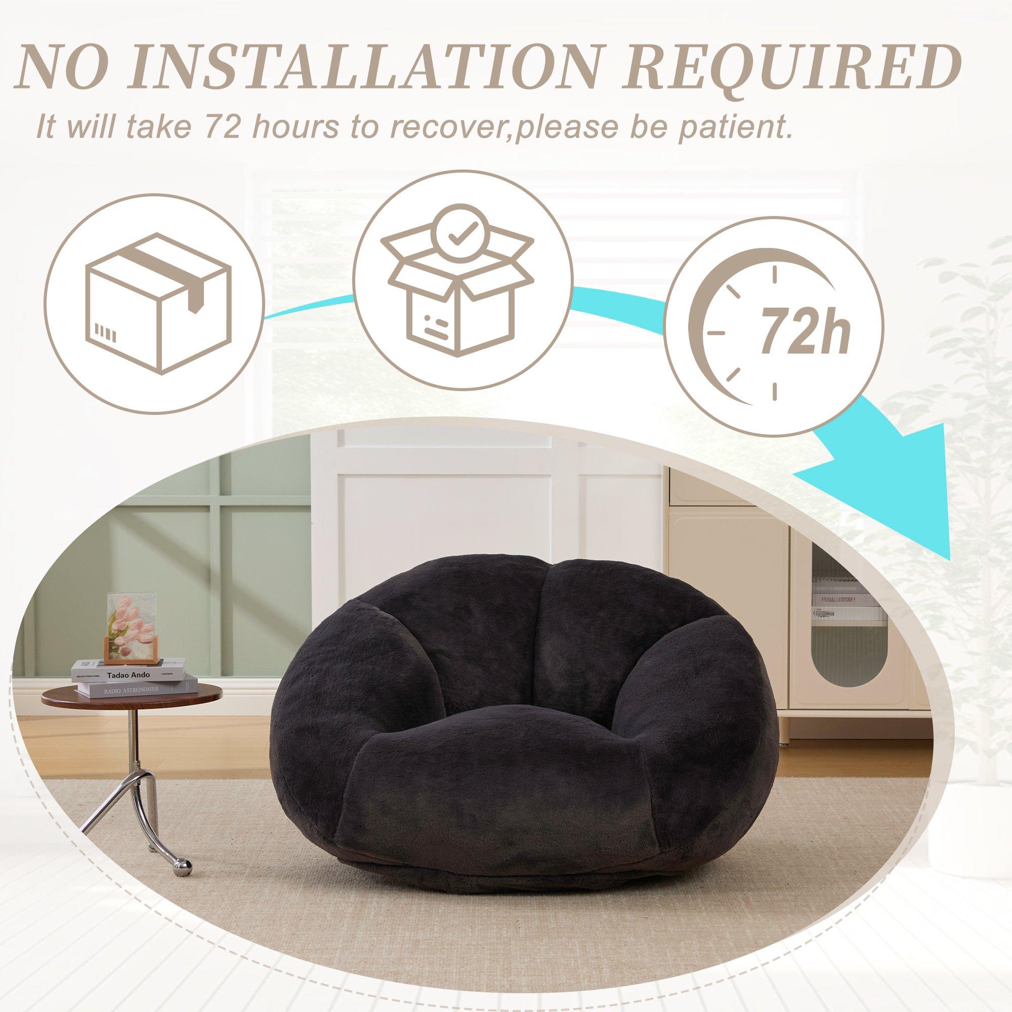 Carbon Black - Urban Meuble - Bean Bag Chair Memory Foam - 7
